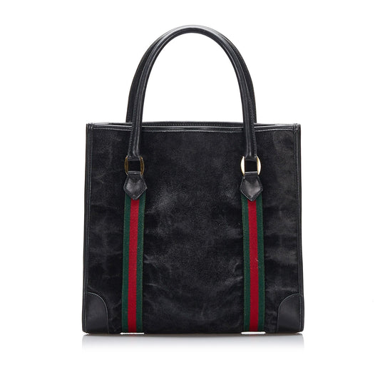 Gucci Web SHG-d8wOIS Calf Black Tote Bag