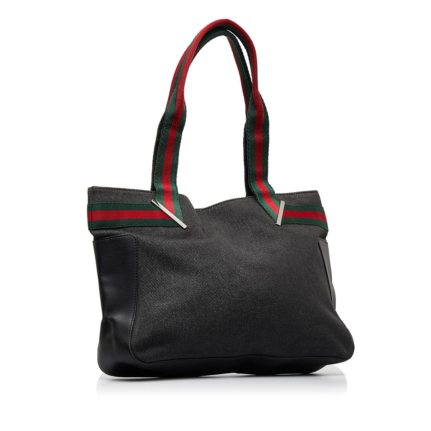 Gucci Web SHG-hIkYdf Denim Black Tote Bag