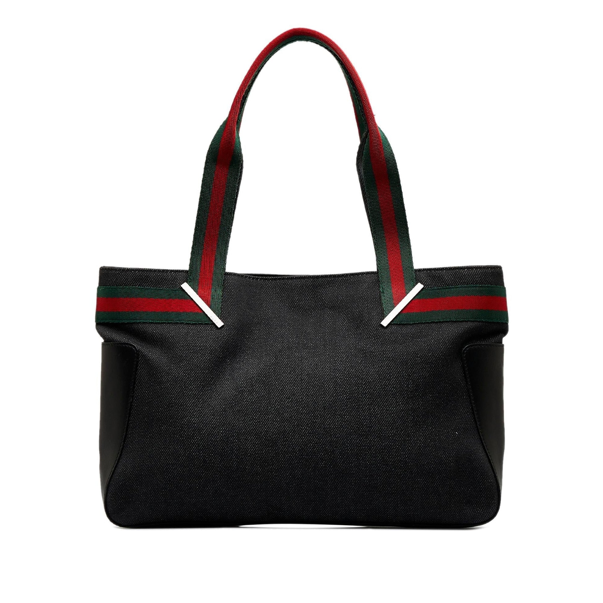 Gucci Web SHG-dKZexe Denim Black Tote Bag