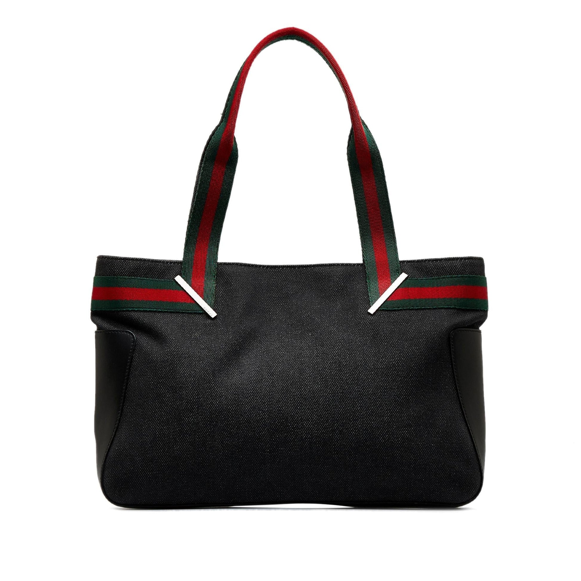 Gucci Web SHG-dKZexe Denim Black Tote Bag