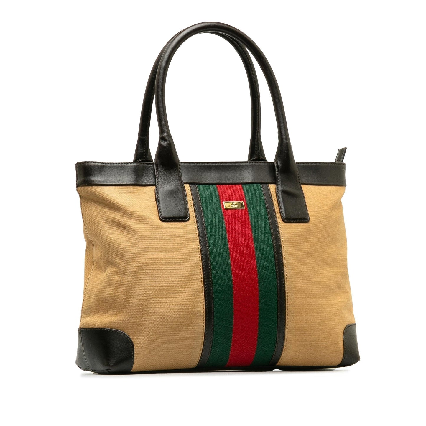 Gucci Web SHG-AmedVv Canvas Brown Tote Bag