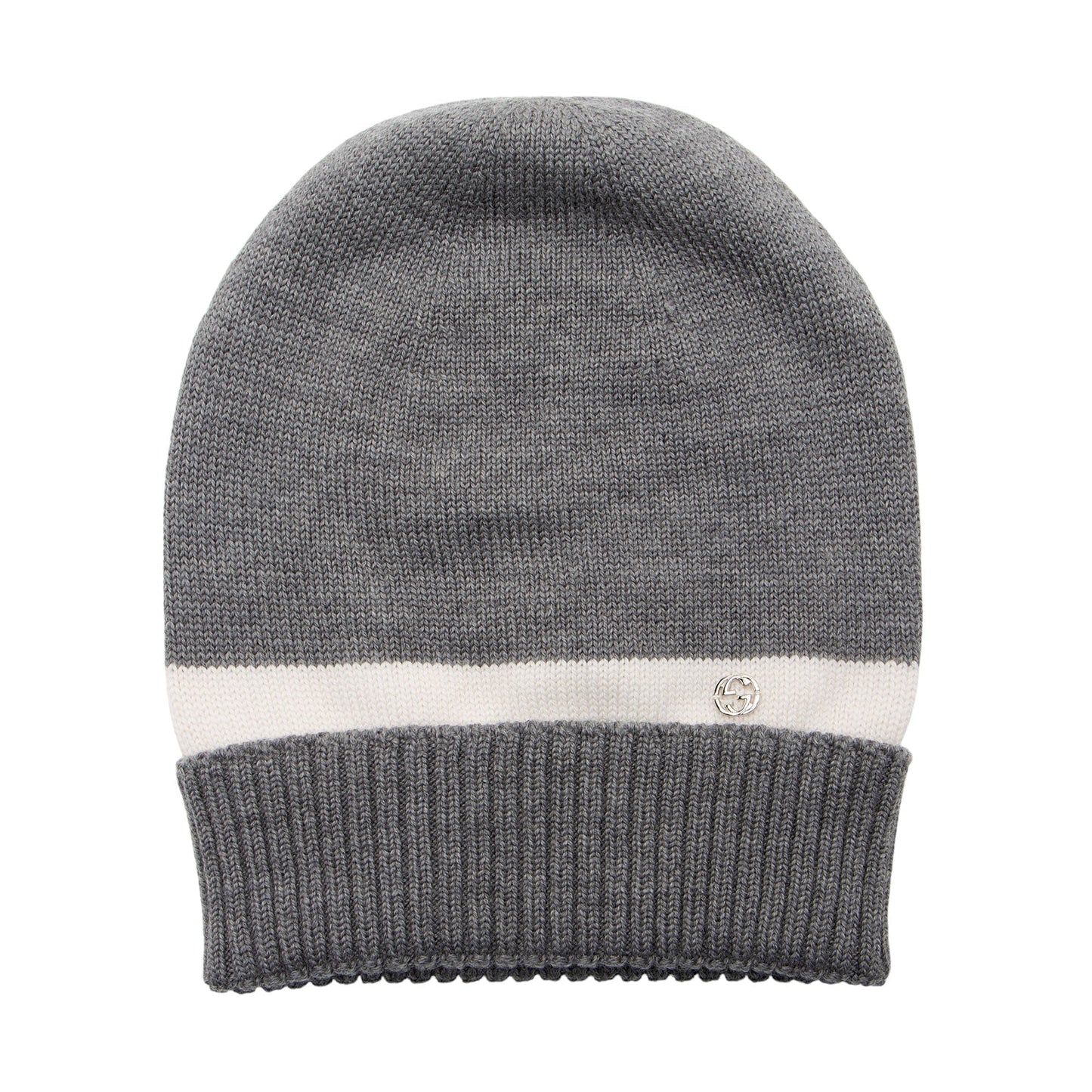 Gucci Wool Interlocking G Beanie - White Grey Handbag