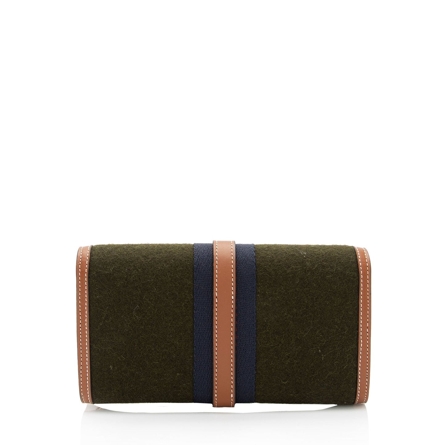 Gucci Wool Web Jackie Wallet on Nylon Brown Green Chain Crossbody Bag