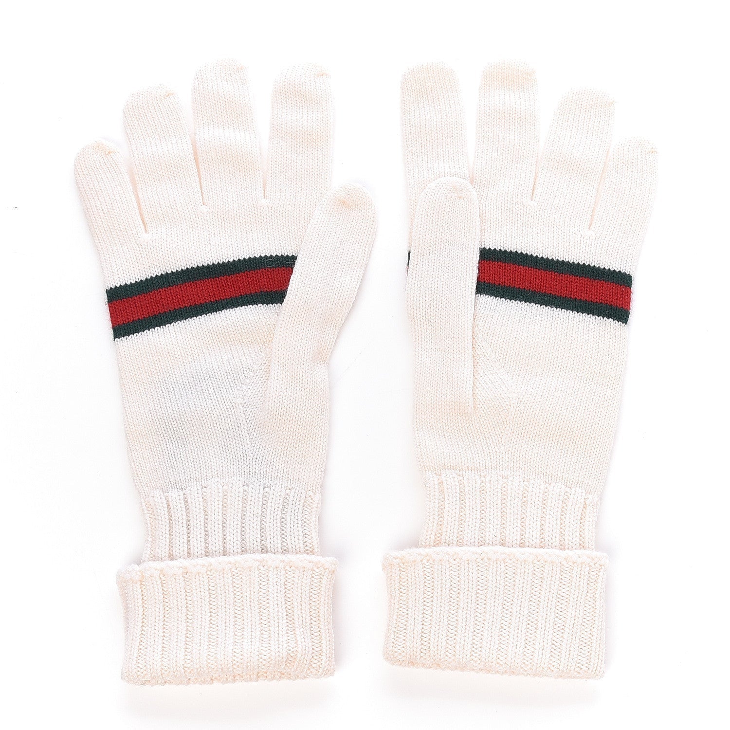 Gucci Web Stripes Gloves Wool Apparel