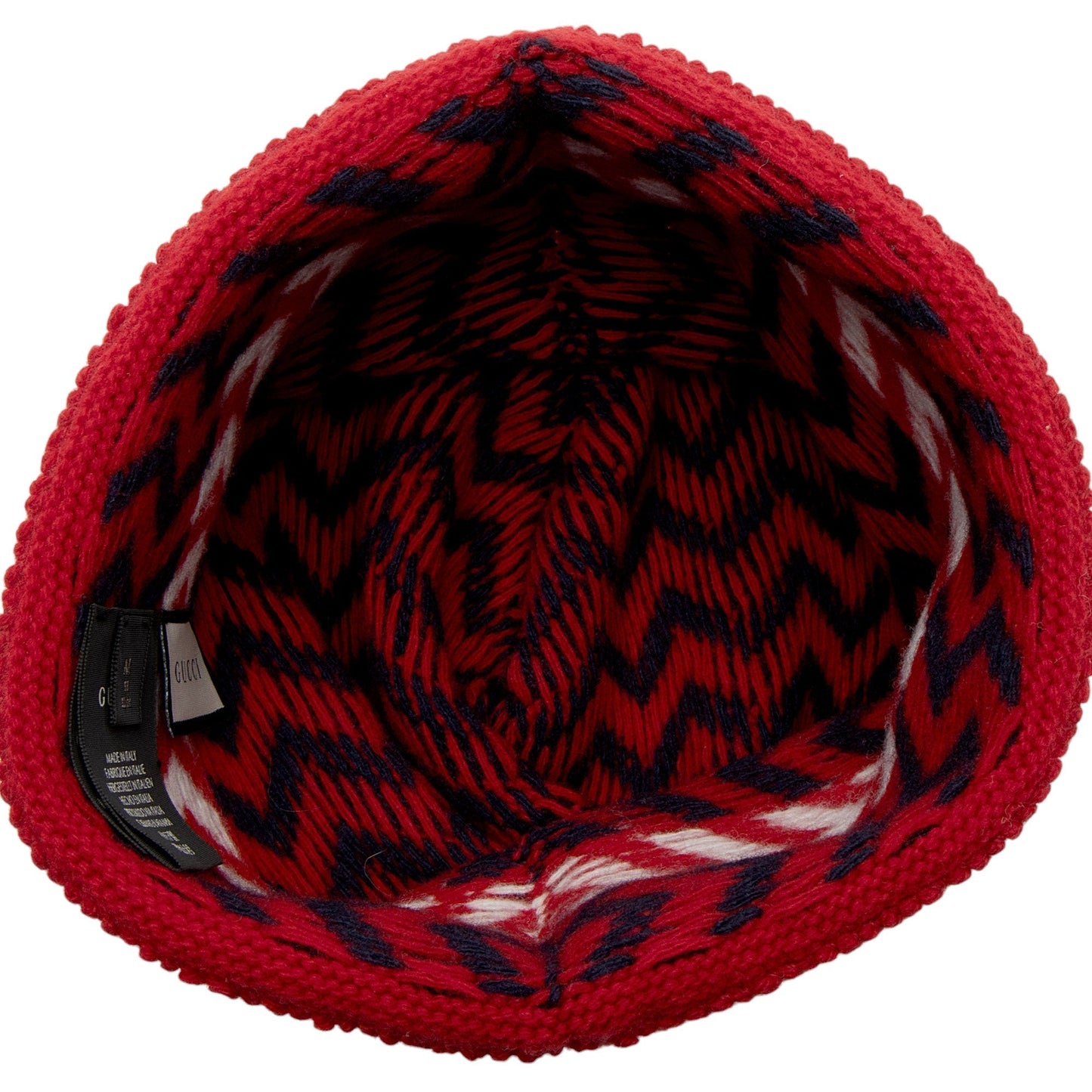 Gucci Wool Zaggede Beanie - Size Blue Red Handbag