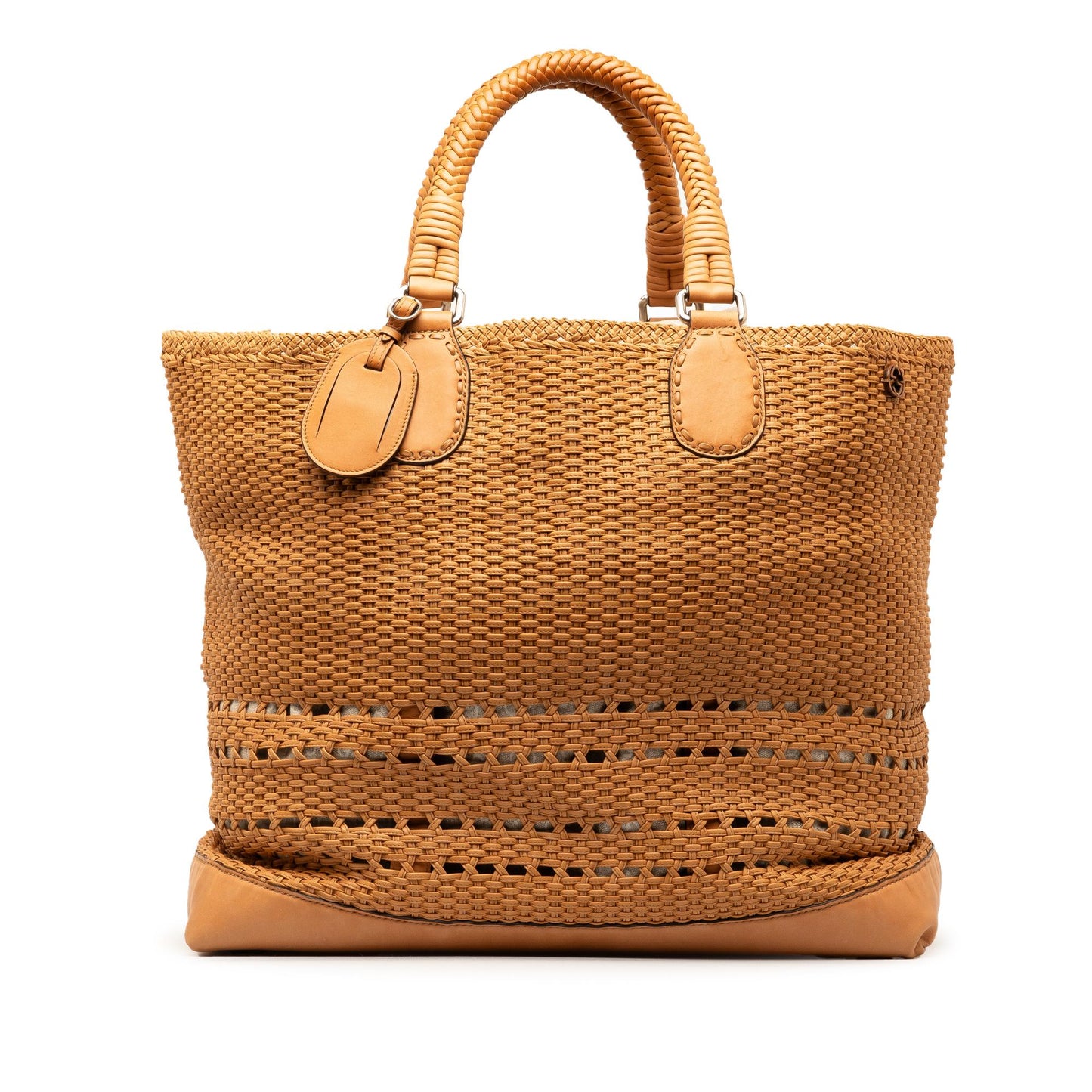 Gucci SHG-PXQlVm Woven Leather Calf Brown Tote Bag