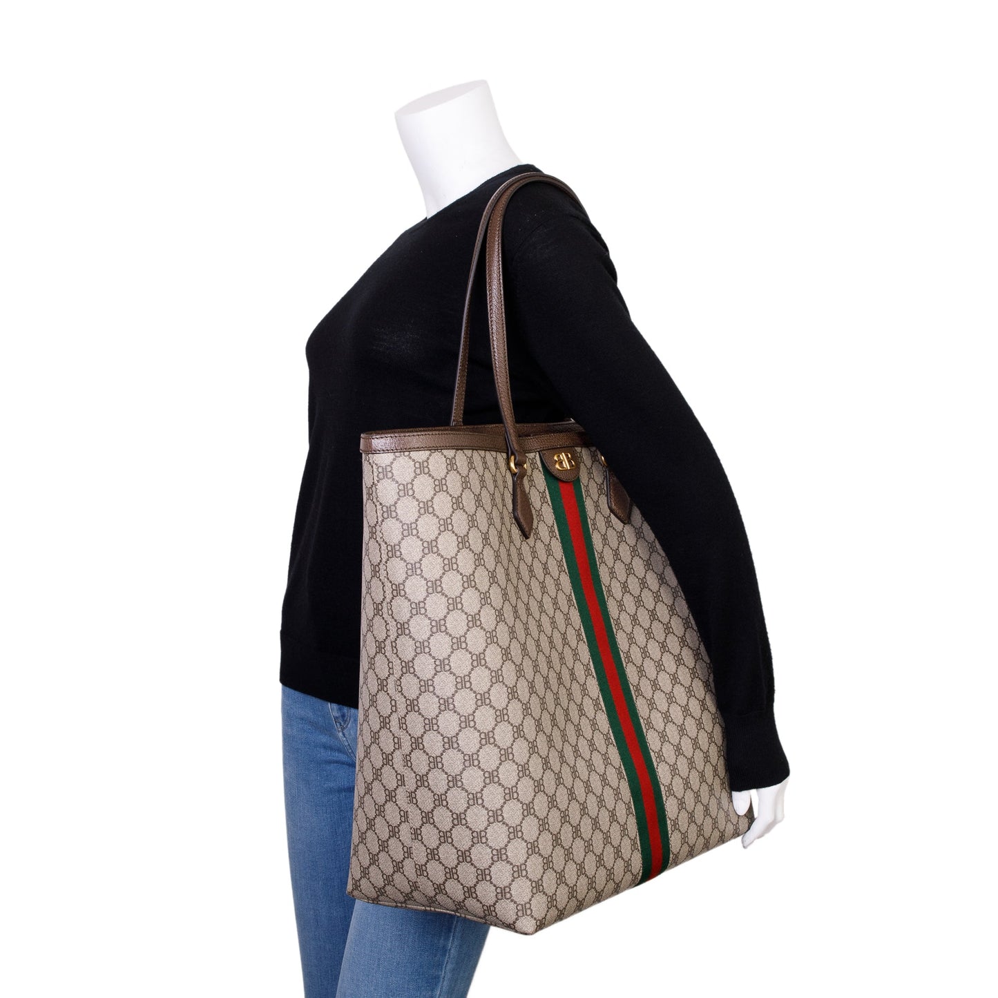Gucci Balenciaga The Hacker Project Bb Supreme Web Large Tote Bag