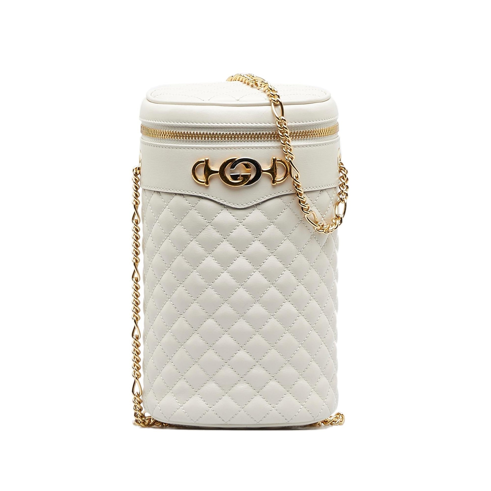 Gucci Zumi Cylindrical SHG-CYMDgl Calf White Crossbody Bag