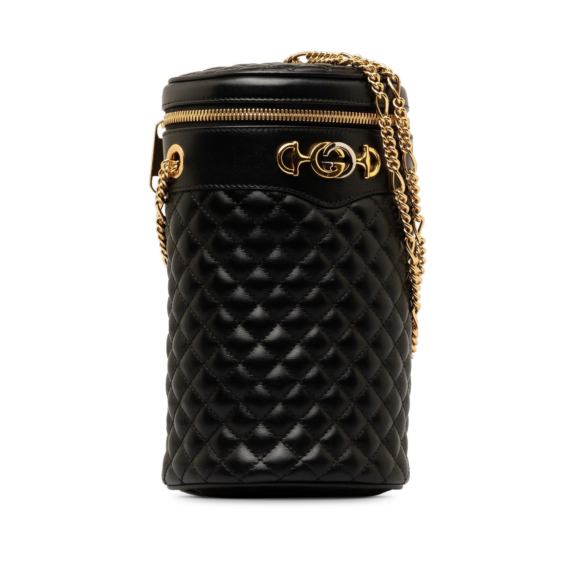 Gucci Zumi Cylindrical Calf Black Crossbody Bag