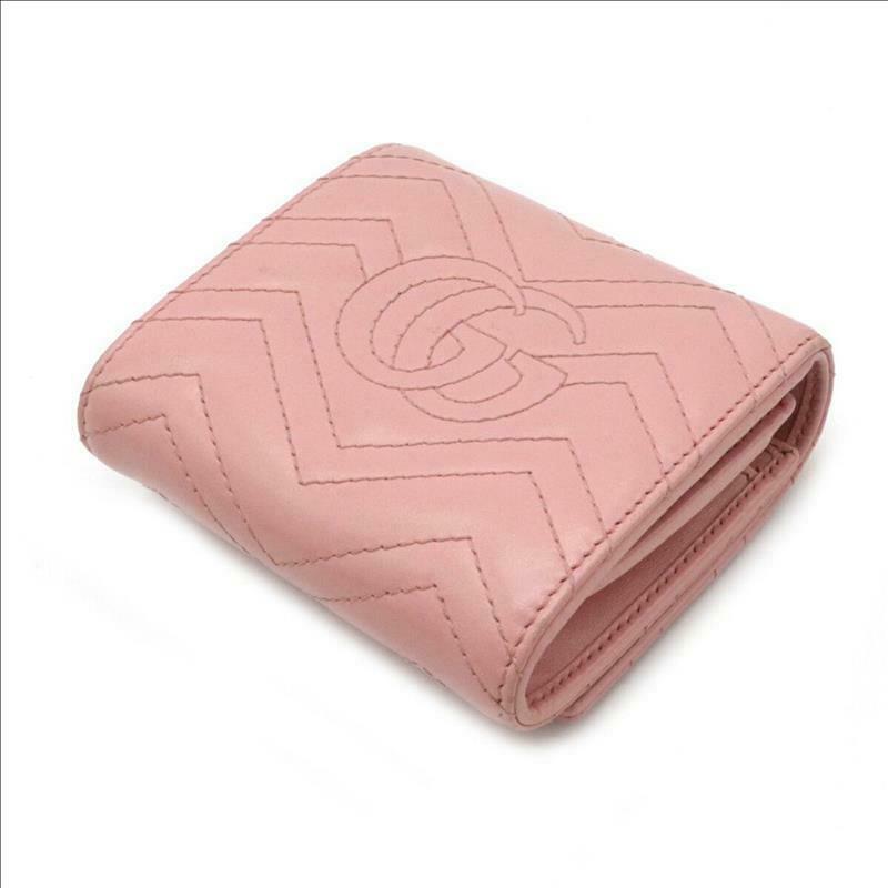 Gucci GG Marmont Chevron Quilted Flap Wallet Case