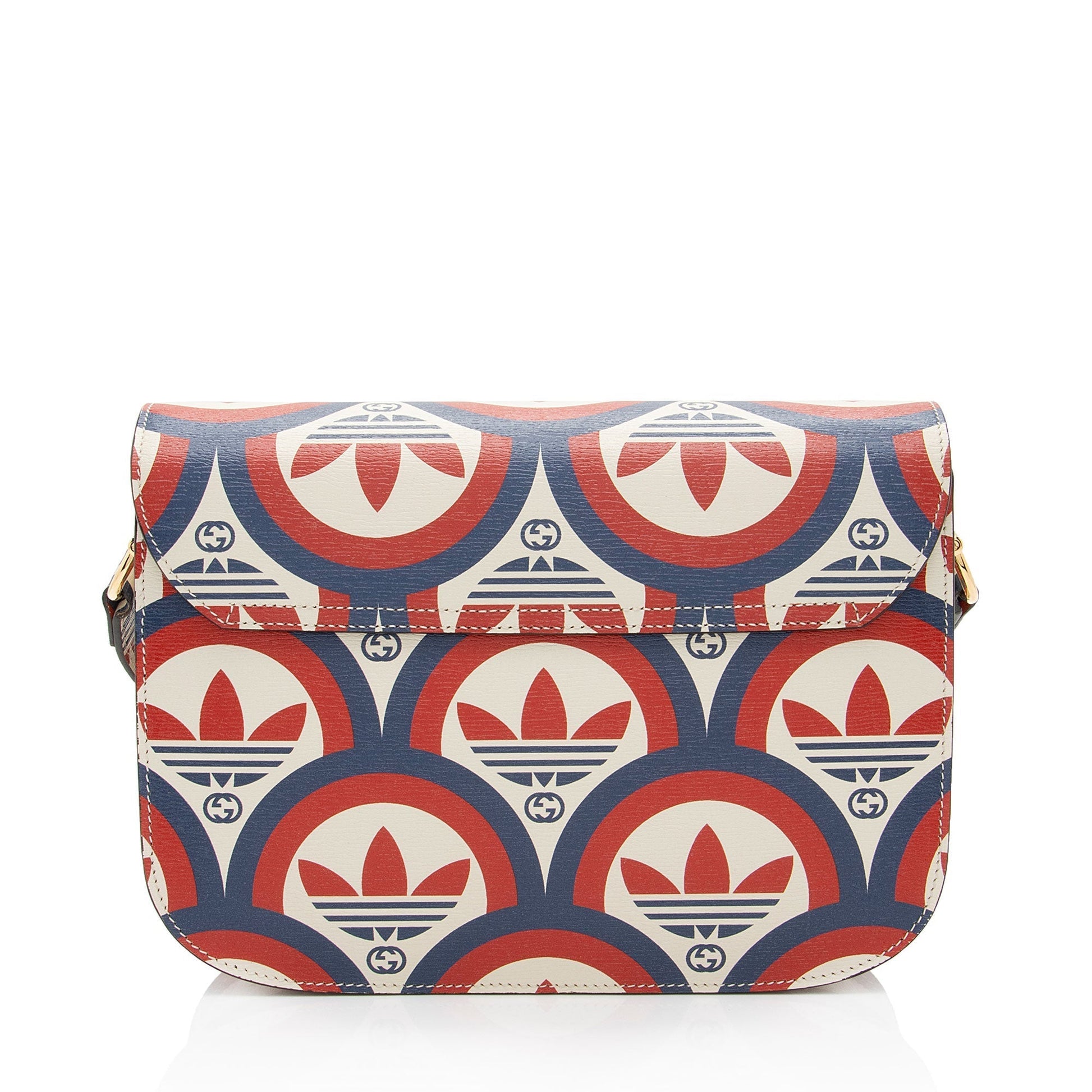 Gucci x Adidas Interlocking G Horsebit Calfskin White Blue Red Crossbody Bag