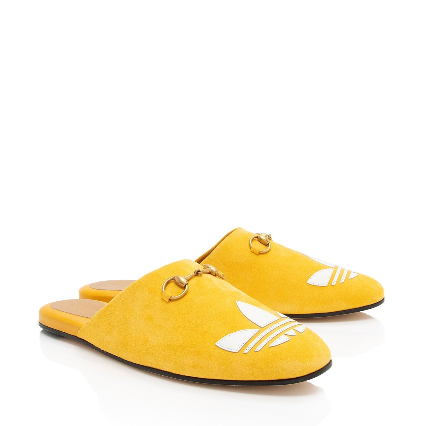 Gucci x Adidas Horsebit Slipper Slides Leather Suede White Shoes