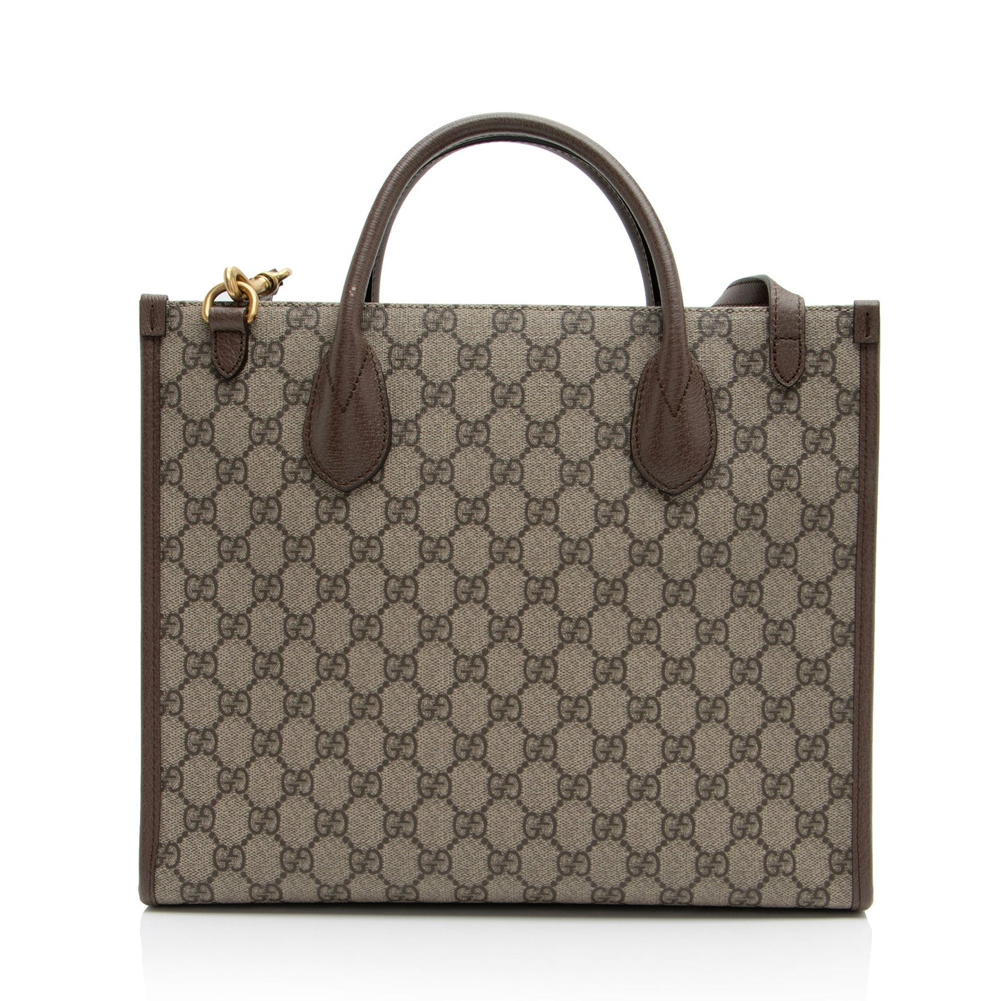 Gucci x Disney GG Supreme Donald Leather Canvas Brown Medium Tote Bag