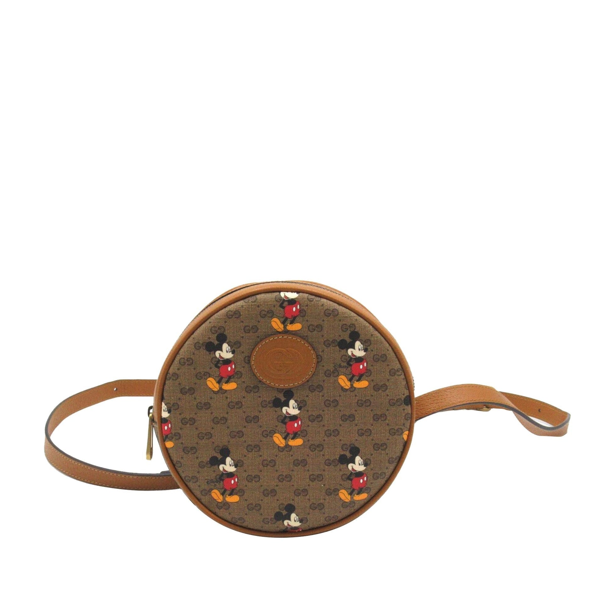 Gucci x Disney Micro GG Round Canvas Calf Brown Backpack