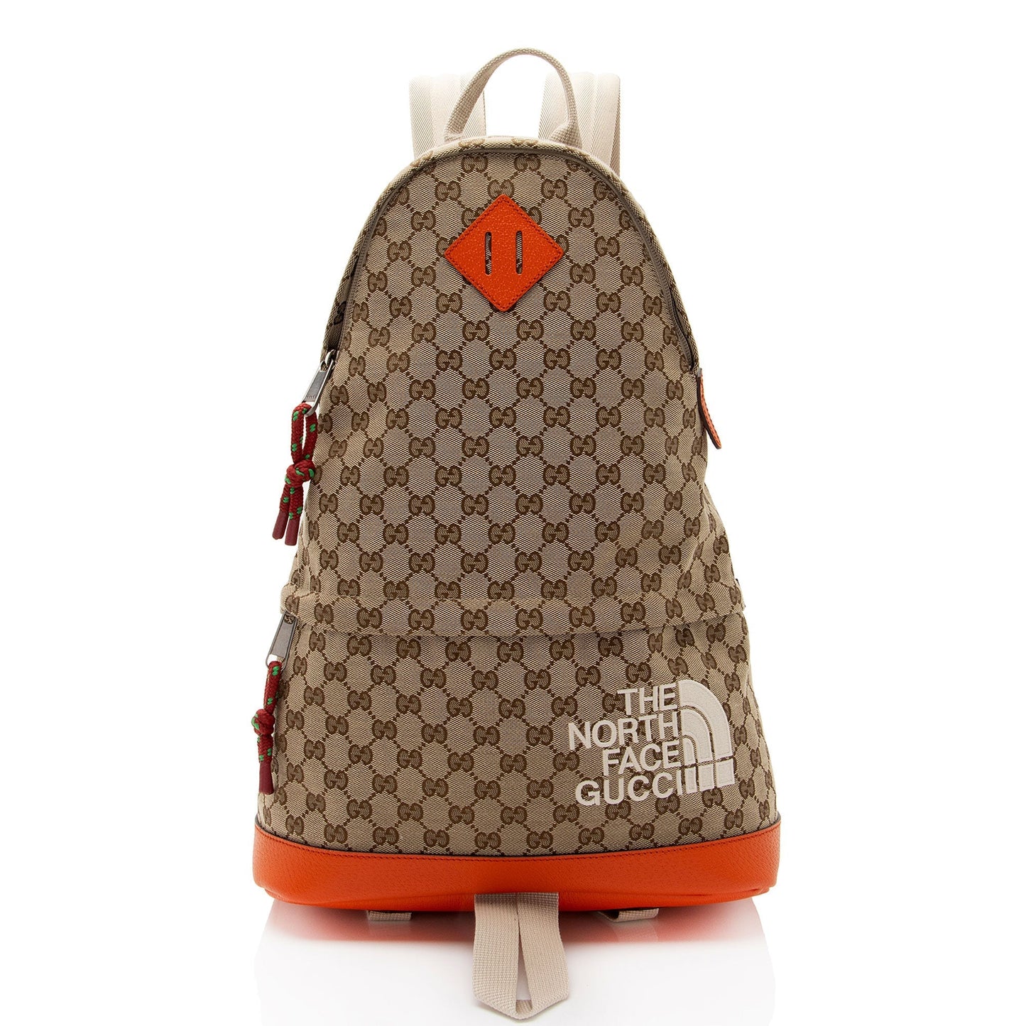 Gucci x North Face GG Backpack Leather Canvas Nylon Beige Shoulder Bag Shf Ek8Yky