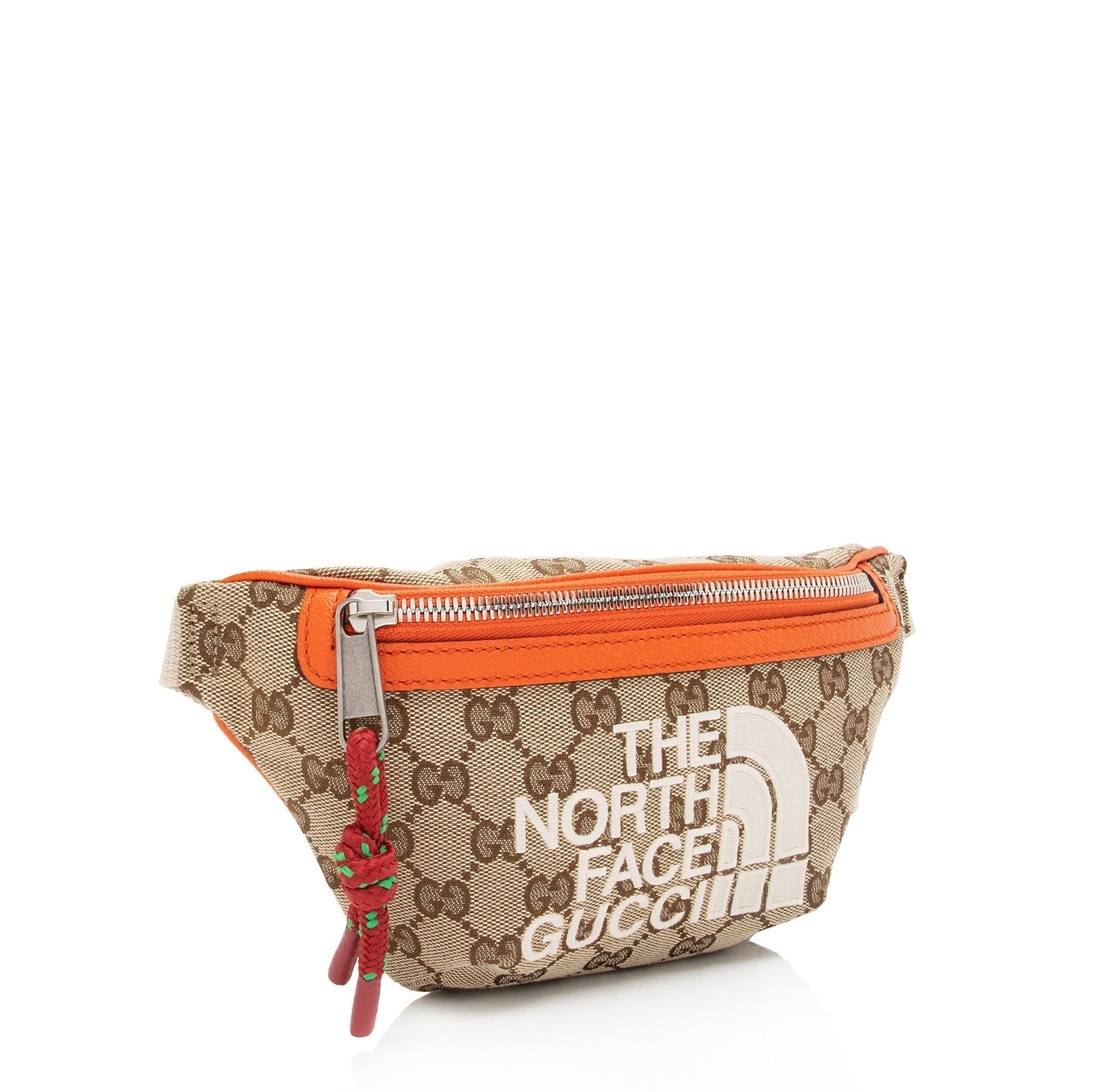 Gucci x North Face GG Belt Leather Canvas Nylon Beige Accessory