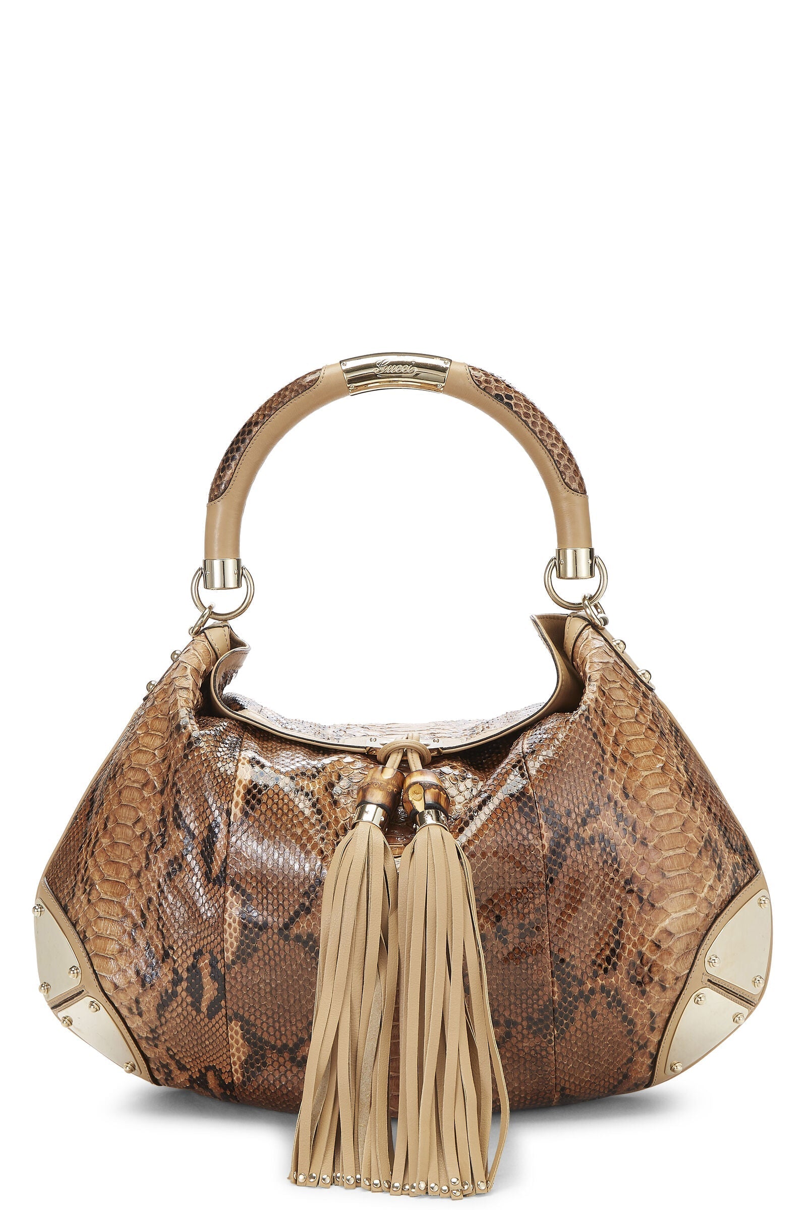 Gucci INDY Python Beige Large Shoulder Bag