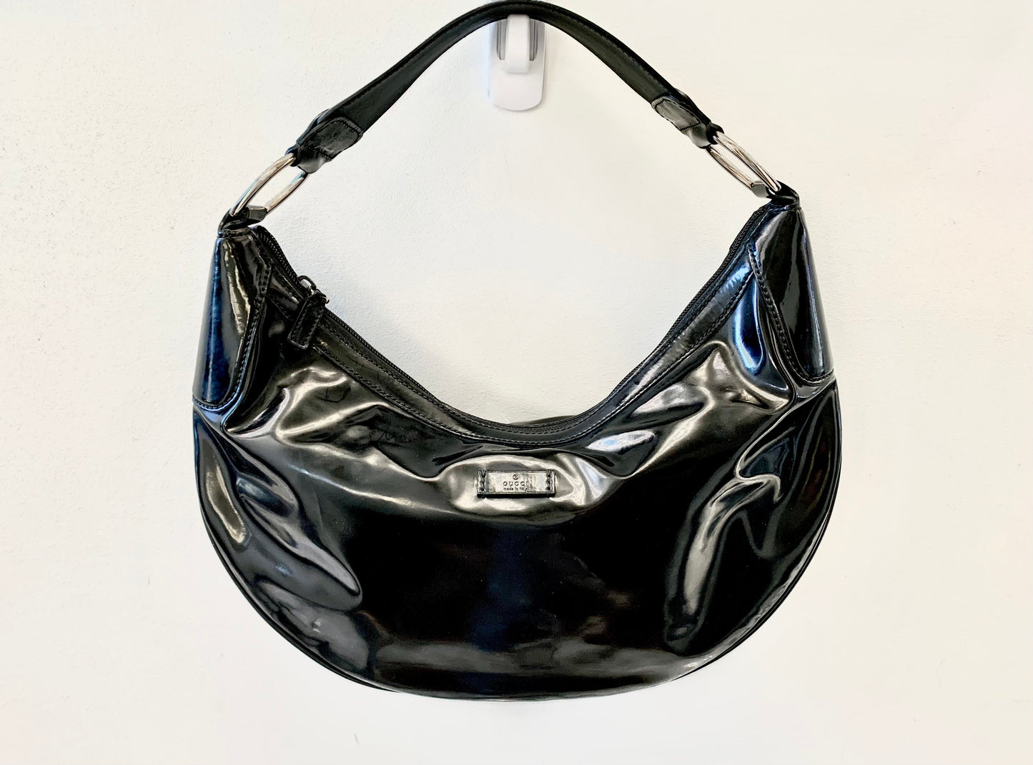 Gucci HALF MOON Leather Patent Travel Bag