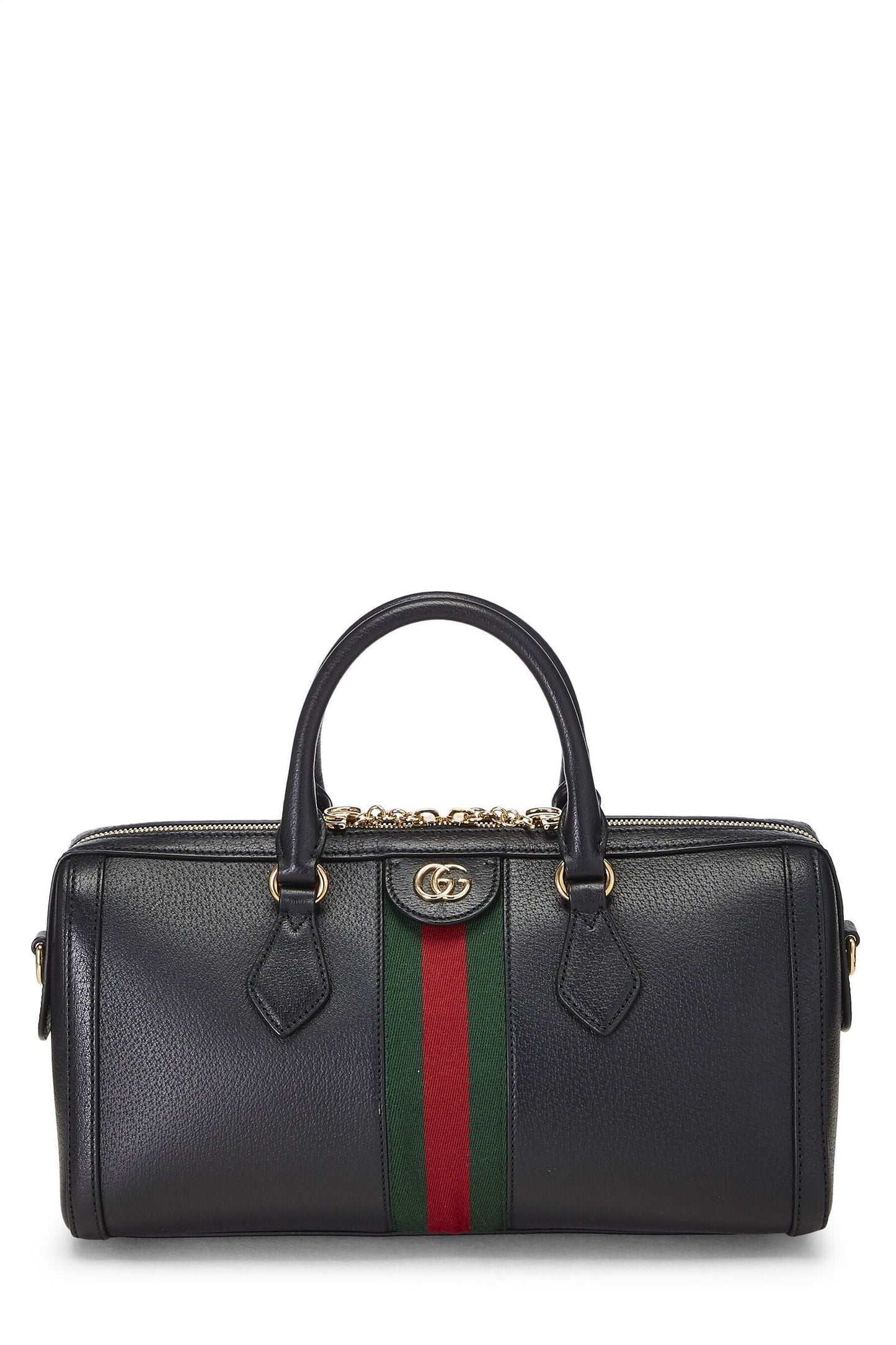 Gucci OPHIDIA Leather Black Top Handle Travel Bag