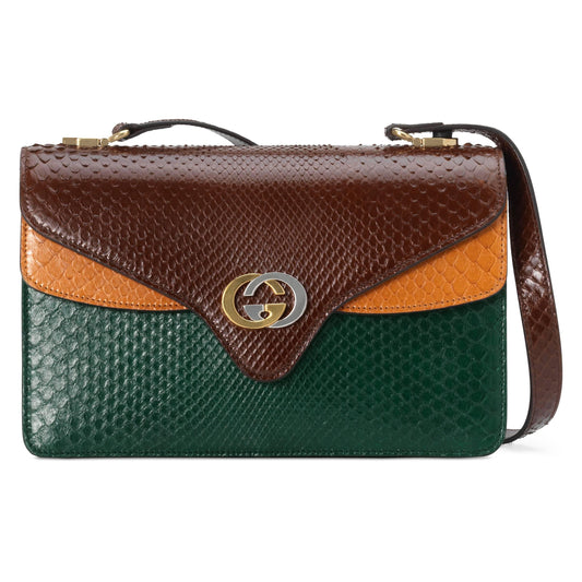 Gucci GG TRICOLOR -HS Python Shoulder Bag