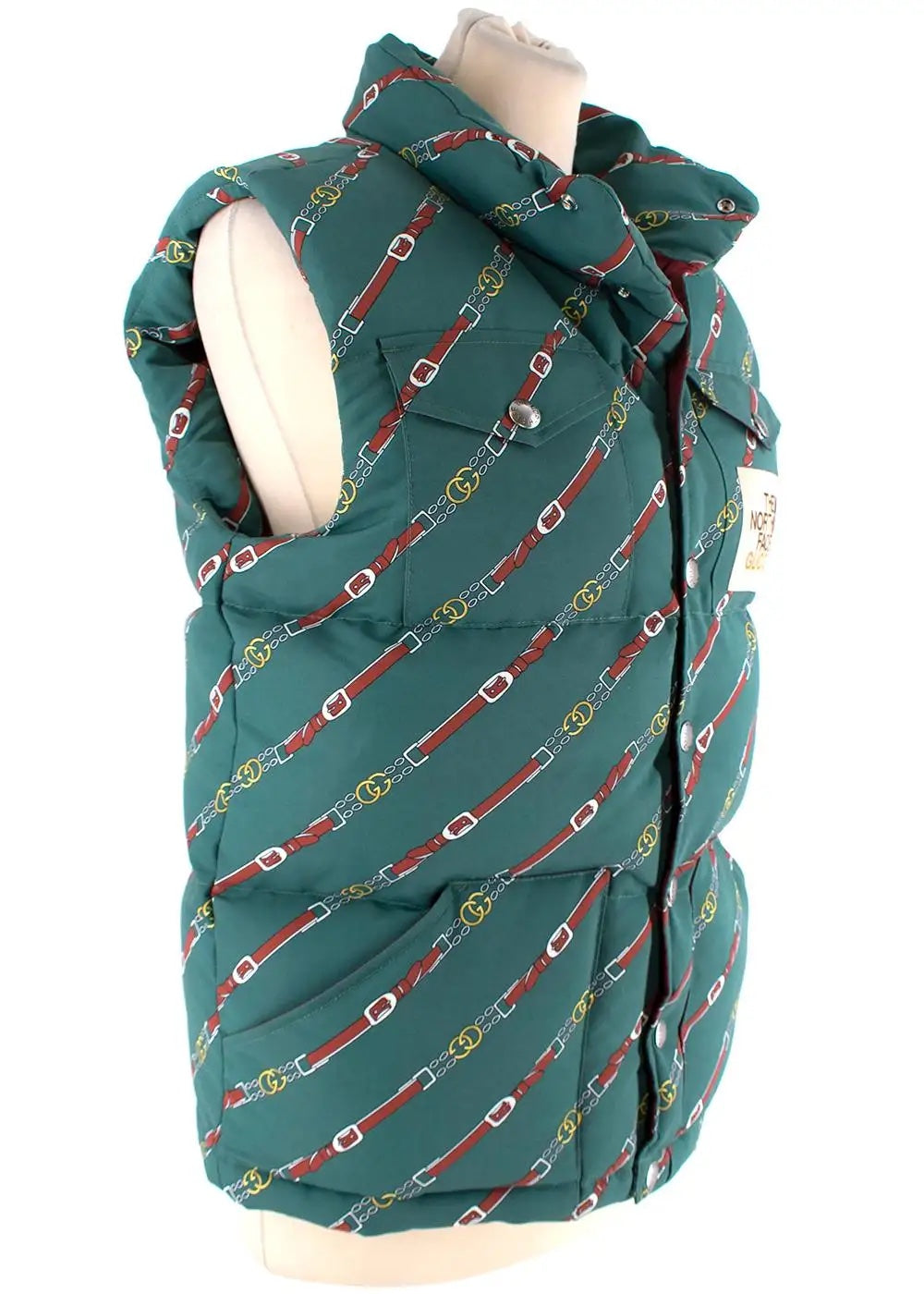 Gucci X NORTH FACE PRINT PADDED Chain Travel Bag