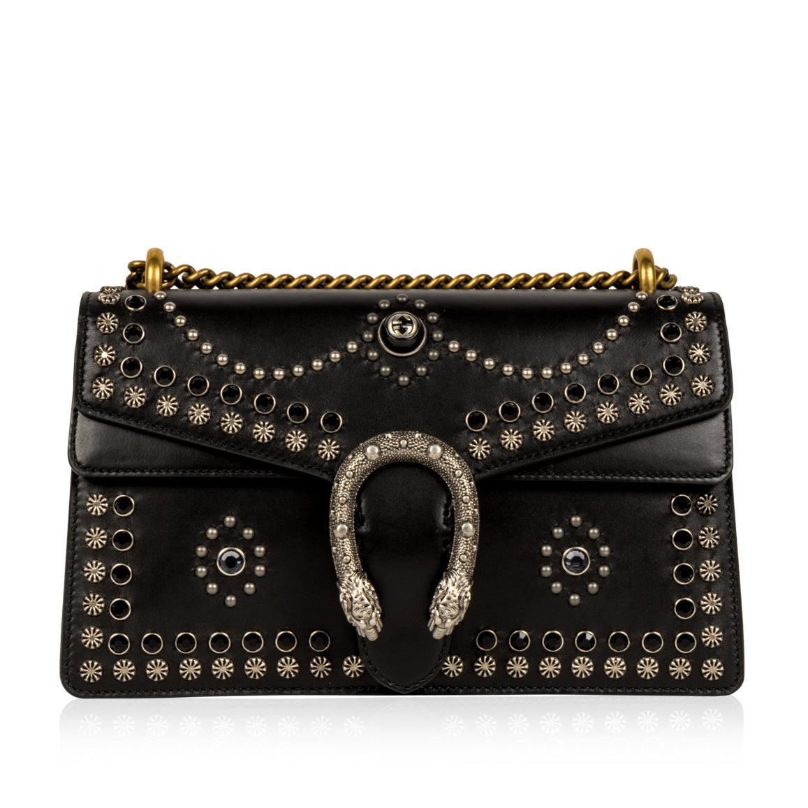 Gucci Studded Dionysus Crossbody Bag Leather Small