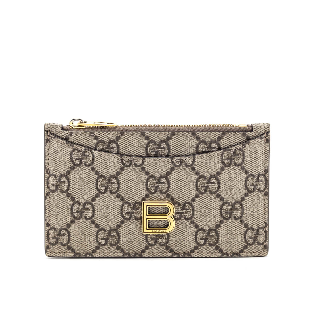 Gucci x Luxury Balenciaga Trending GG Supreme Monogram Beige Wallet Case
