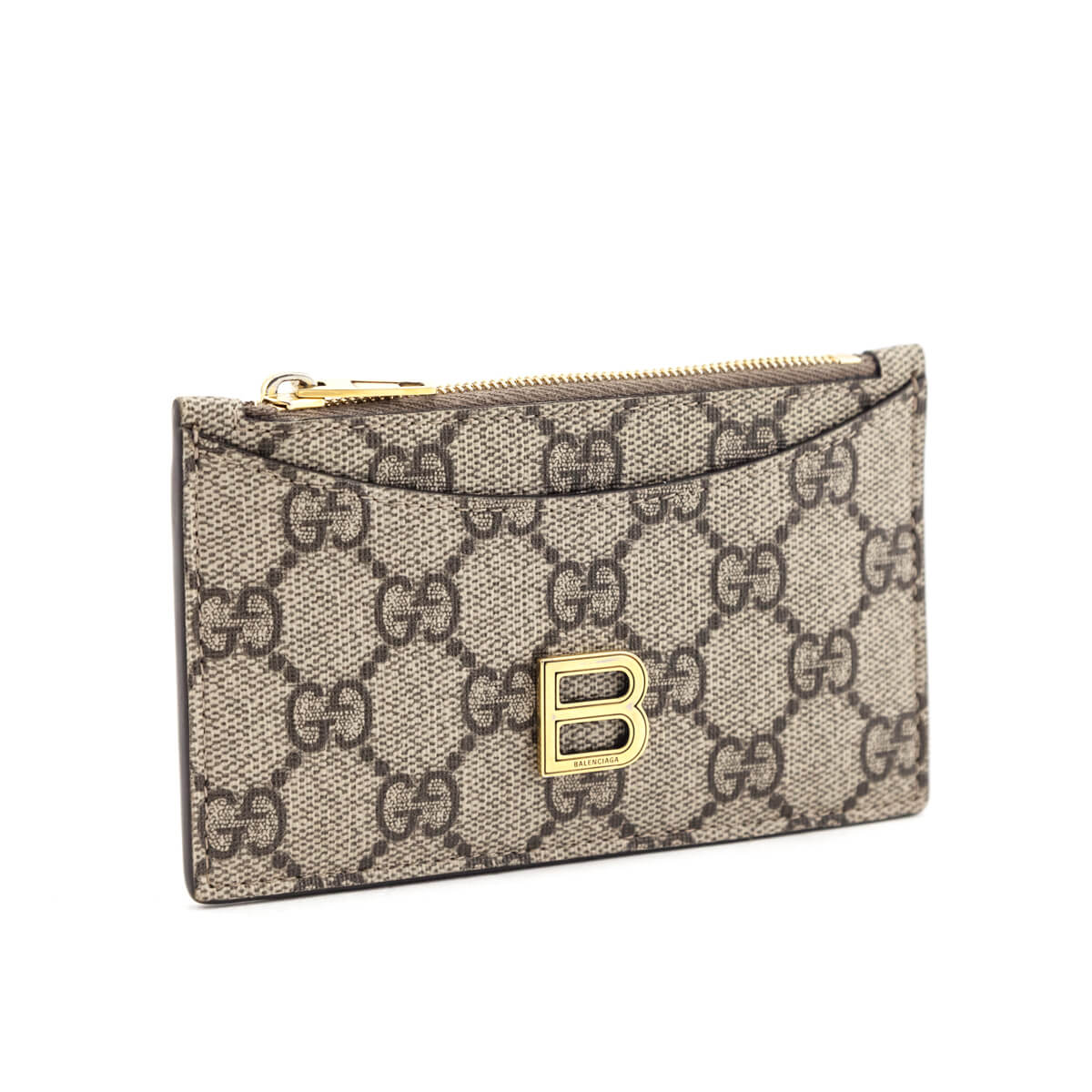 Gucci x Luxury Balenciaga Trending GG Supreme Monogram Beige Wallet Case