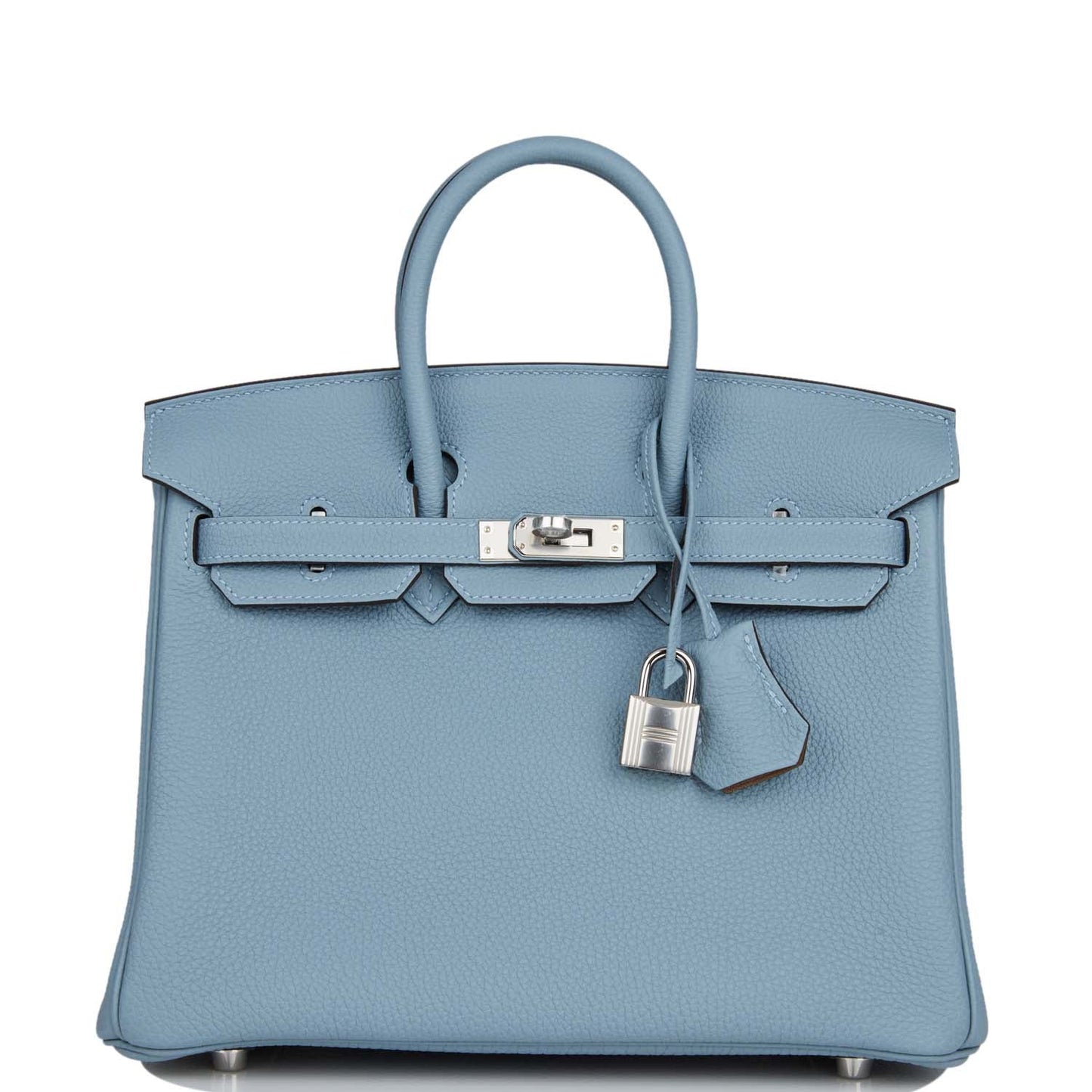 Hermes Birkin Bleu Lin Verso Togo Palladium Hardware Travel Bag 1 Lh