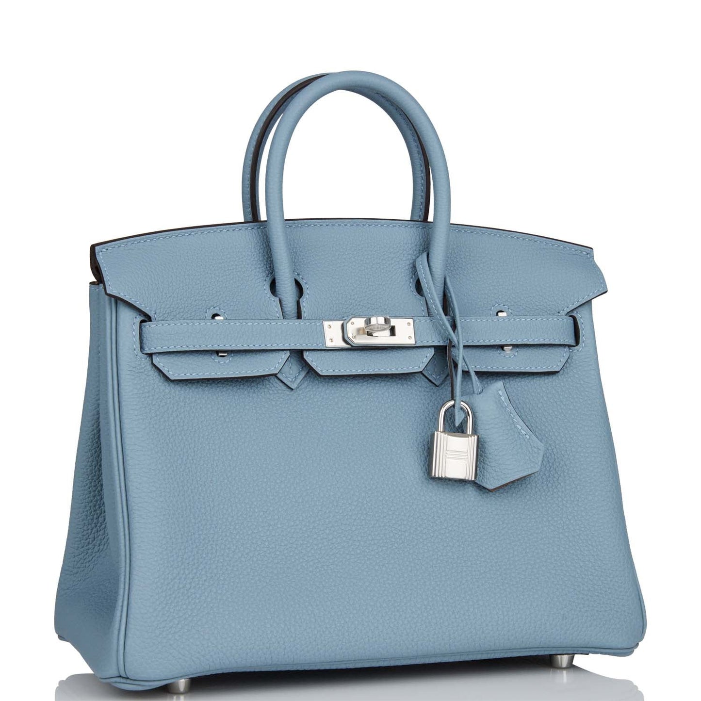 Hermes Birkin Bleu Lin Verso Togo Palladium Hardware Travel Bag Palladium Hardware
