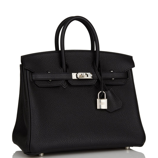 Hermes Birkin Togo Palladium Hardware Handbag Black Travel Bag 40