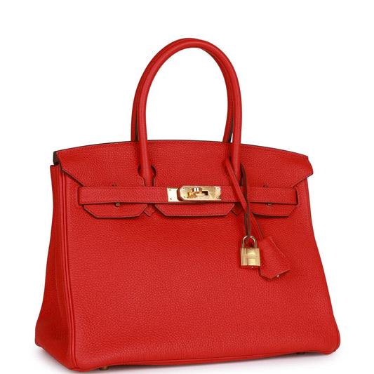 Hermes Birkin Rouge De Coeur Togo Hardware Handbag Gold Travel Bag Gold Hardware