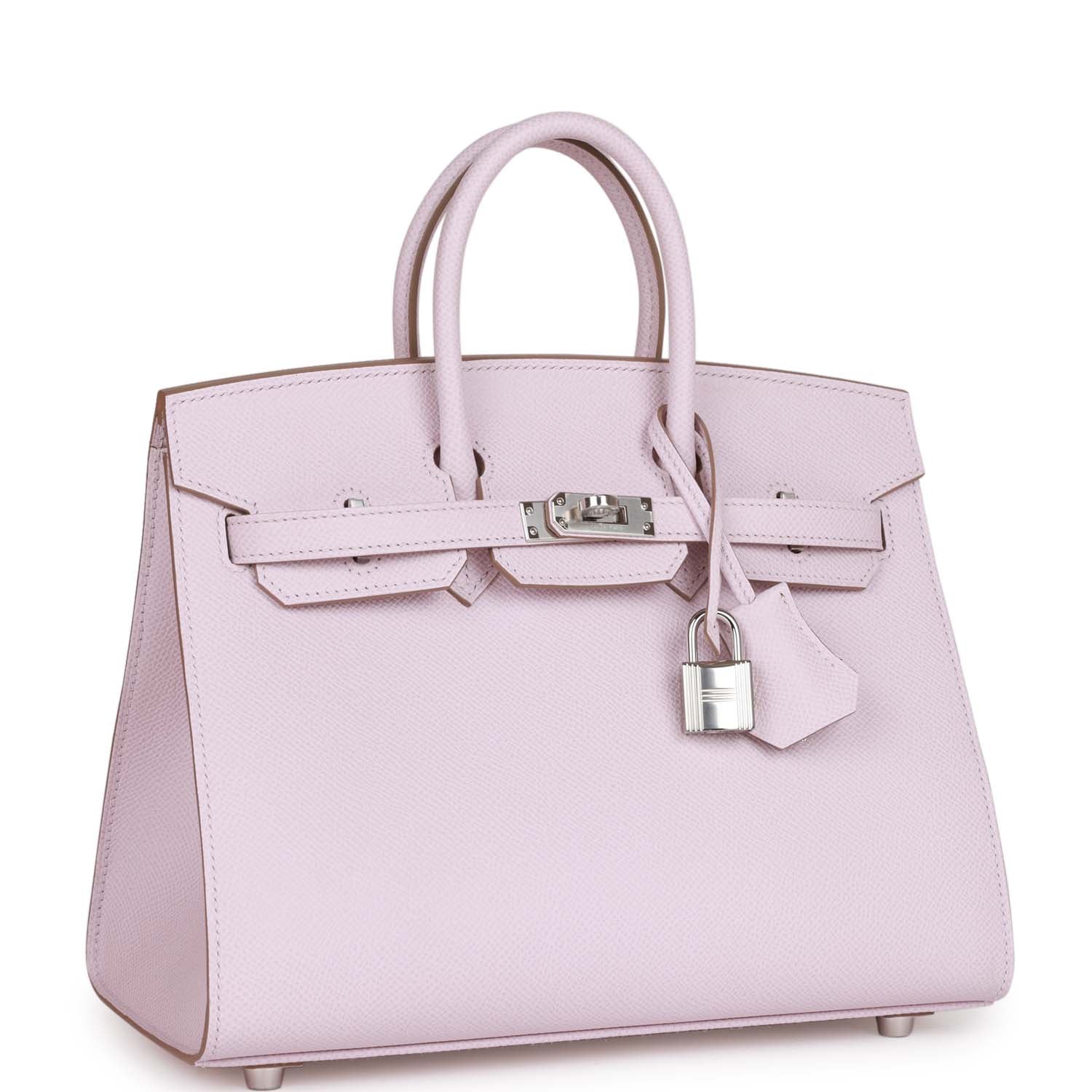Hermes Birkin Sellier Mauve Pale Epsom Palladium Hardware Handbag Travel Bag