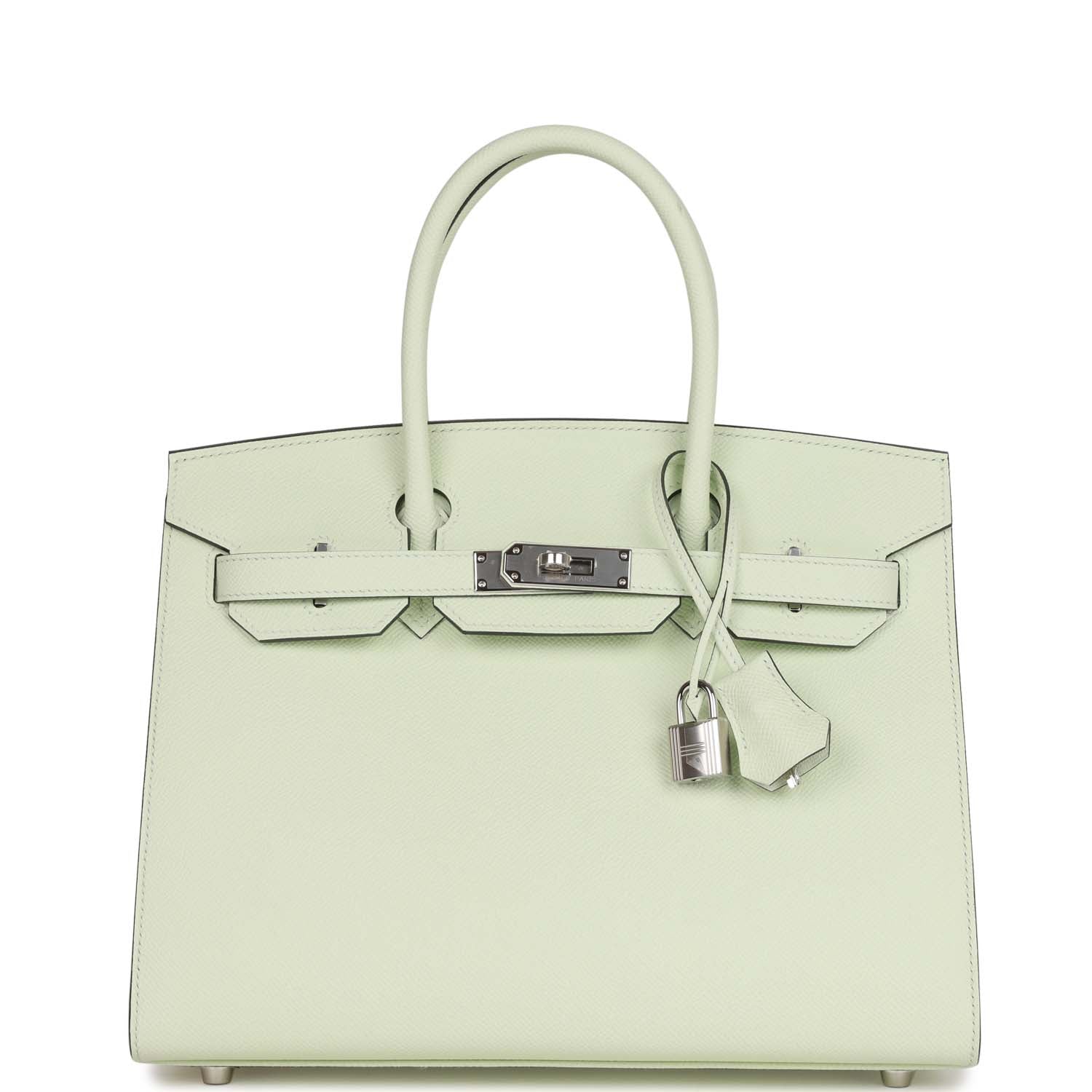 Hermes Birkin Sellier Vert Fizz Epsom Palladium Hardware Handbag Travel Bag