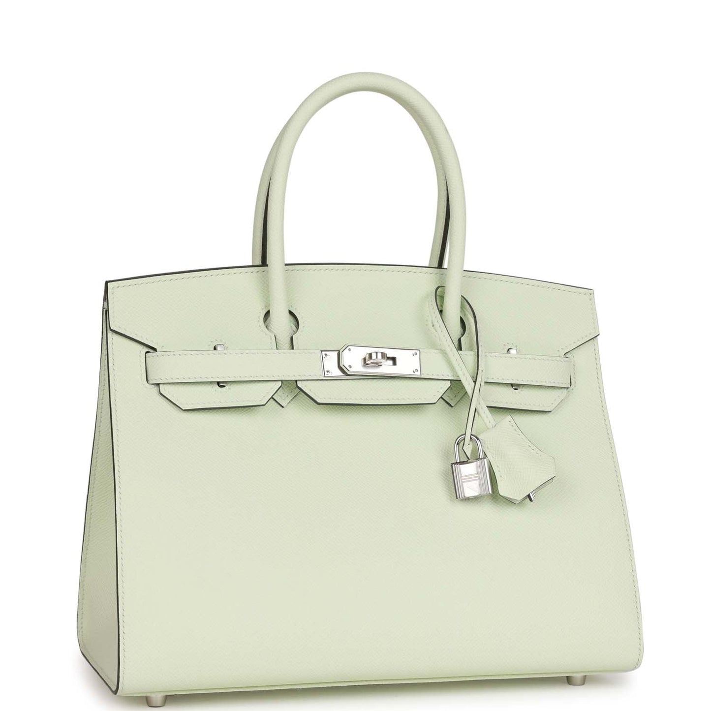 Hermes Birkin Sellier Vert Fizz Epsom Palladium Hardware Handbag Travel Bag