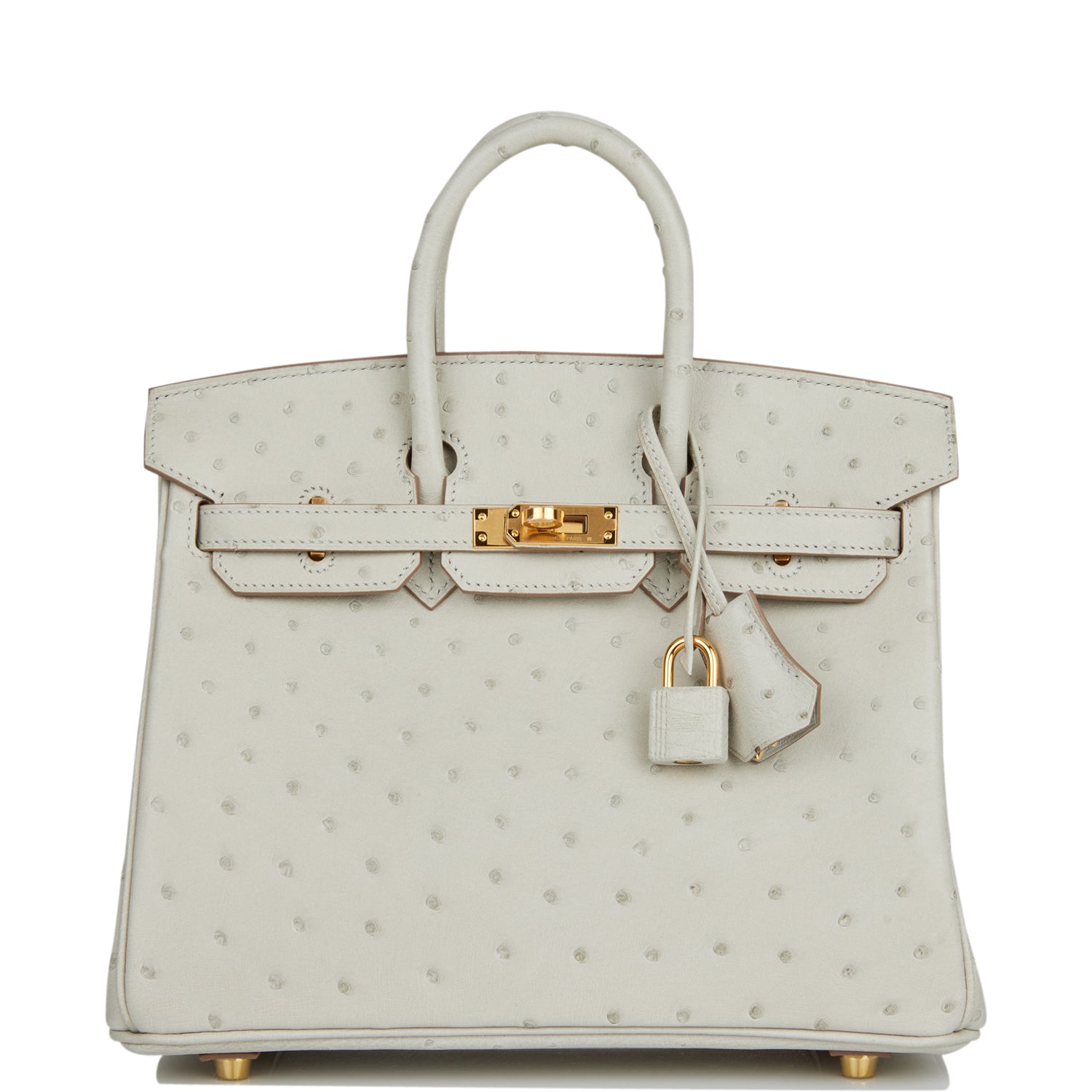 Hermes Birkin Gris Perle Ostrich Hardware Handbag Gold Travel Bag Hardware 1