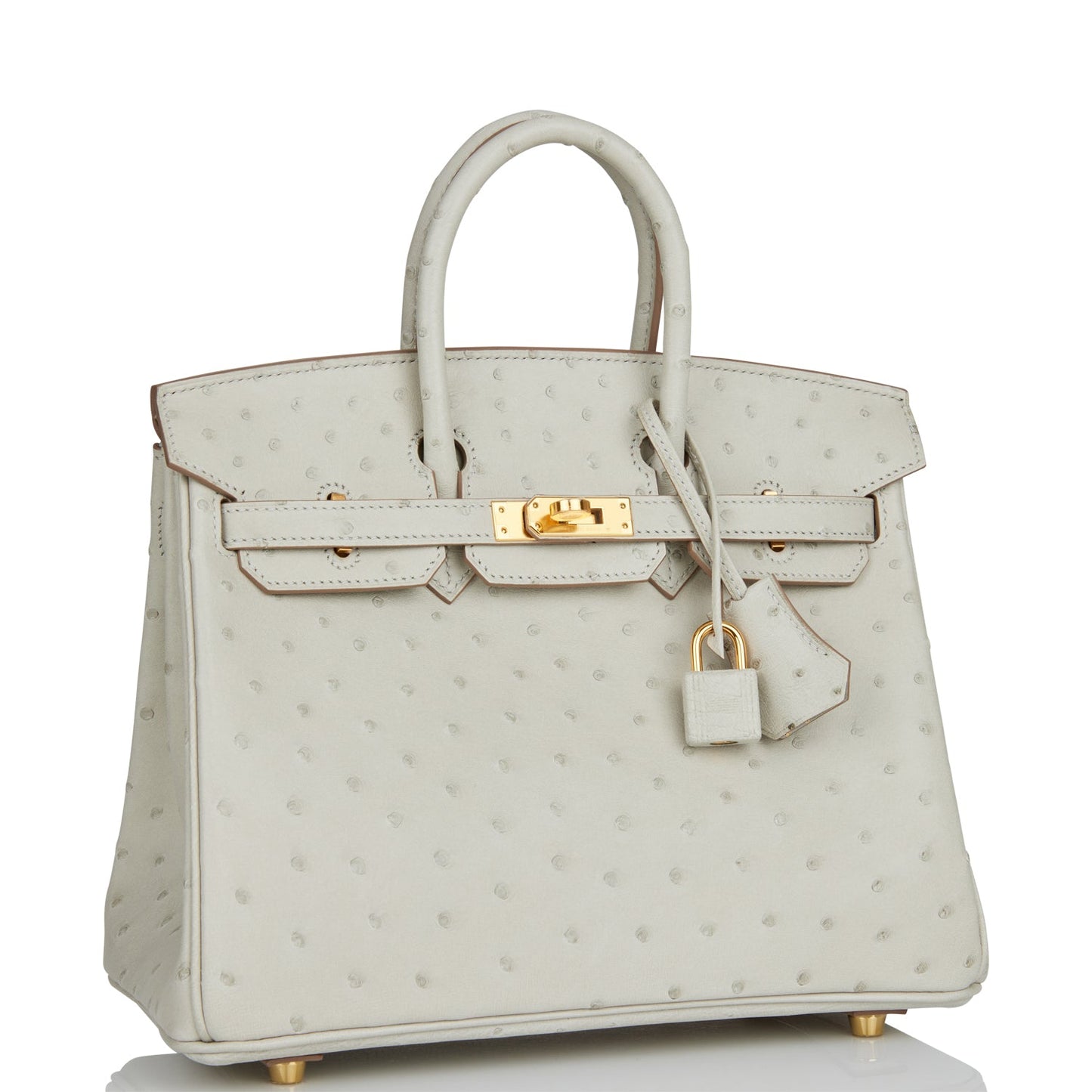Hermes Birkin Gris Perle Ostrich Hardware Handbag Gold Travel Bag Hardware 1