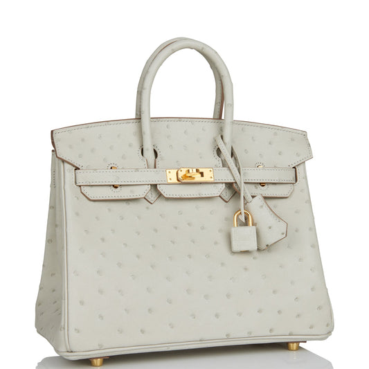 Hermes Birkin Gris Perle Ostrich Hardware Handbag Gold Travel Bag Hardware 1