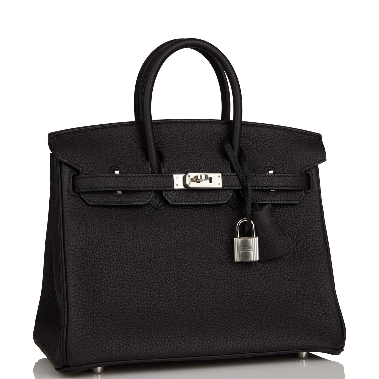 Hermes Birkin Togo Palladium Hardware Handbag Black Travel Bag 38