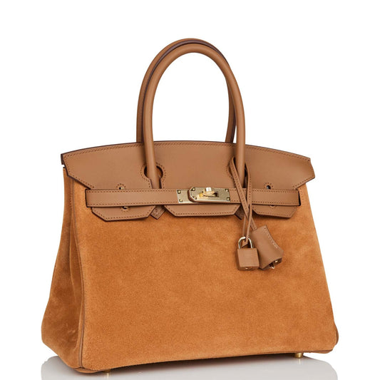 Hermes Birkin Chamois And Alezan Grizzly And Swift Hardware Gold Travel Bag
