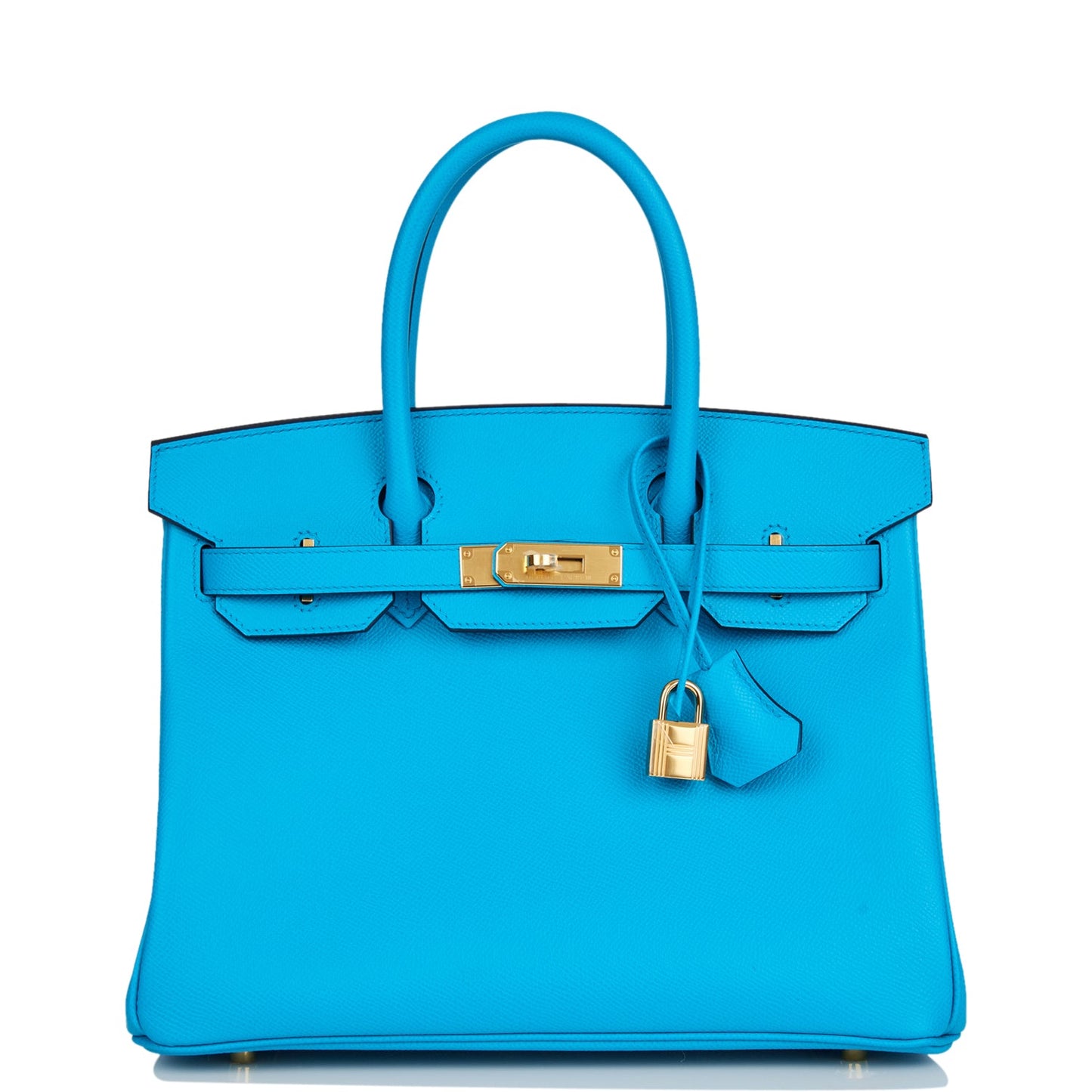 Hermes Birkin Bleu Frida Epsom Hardware Handbag Gold Travel Bag Gold Hardware