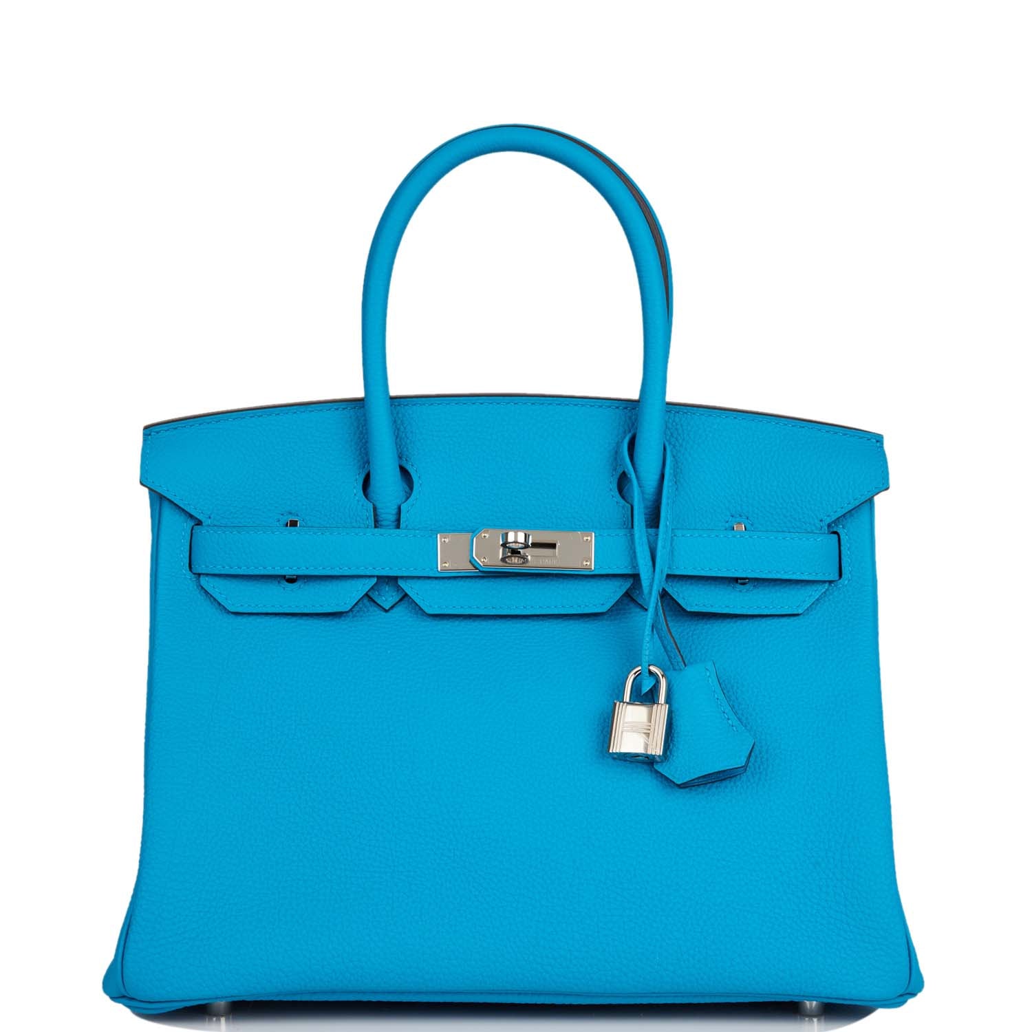 Hermes Birkin Bleu Zanzibar Togo Palladium Hardware Handbag Travel Bag