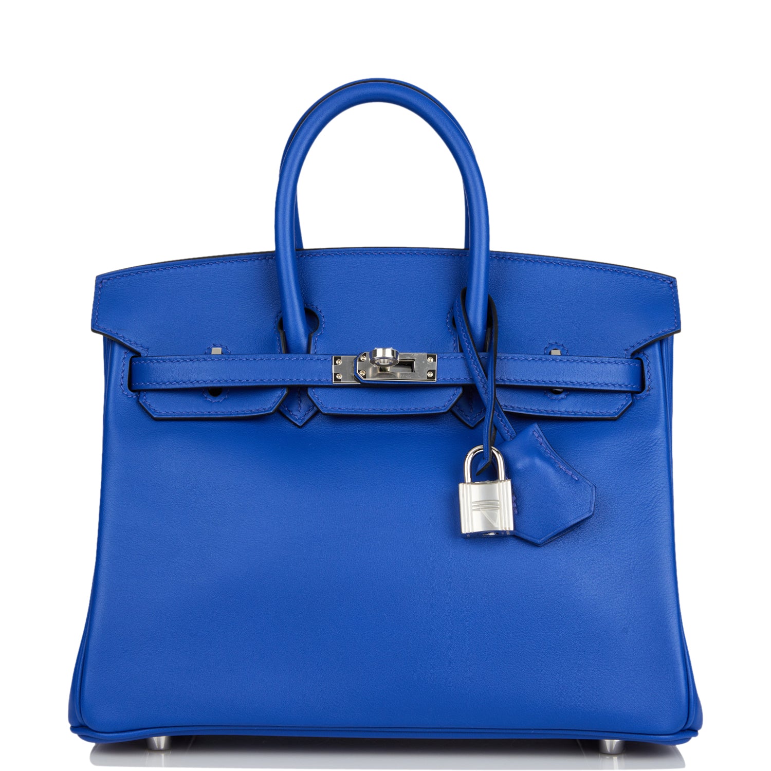 Hermes Birkin Bleu Electric Swift Palladium Hardware Handbag Travel Bag