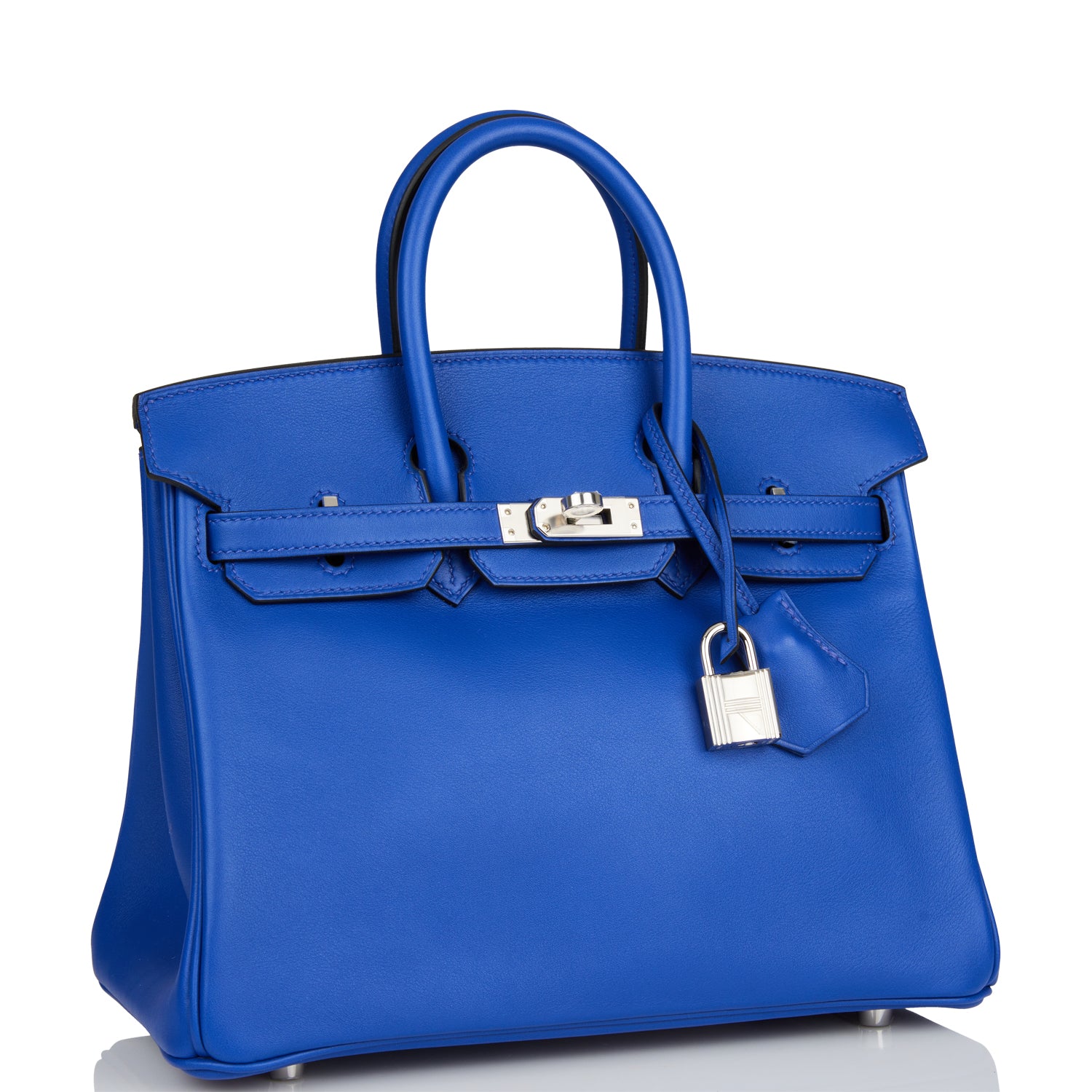 Hermes Birkin Bleu Electric Swift Palladium Hardware Handbag Travel Bag