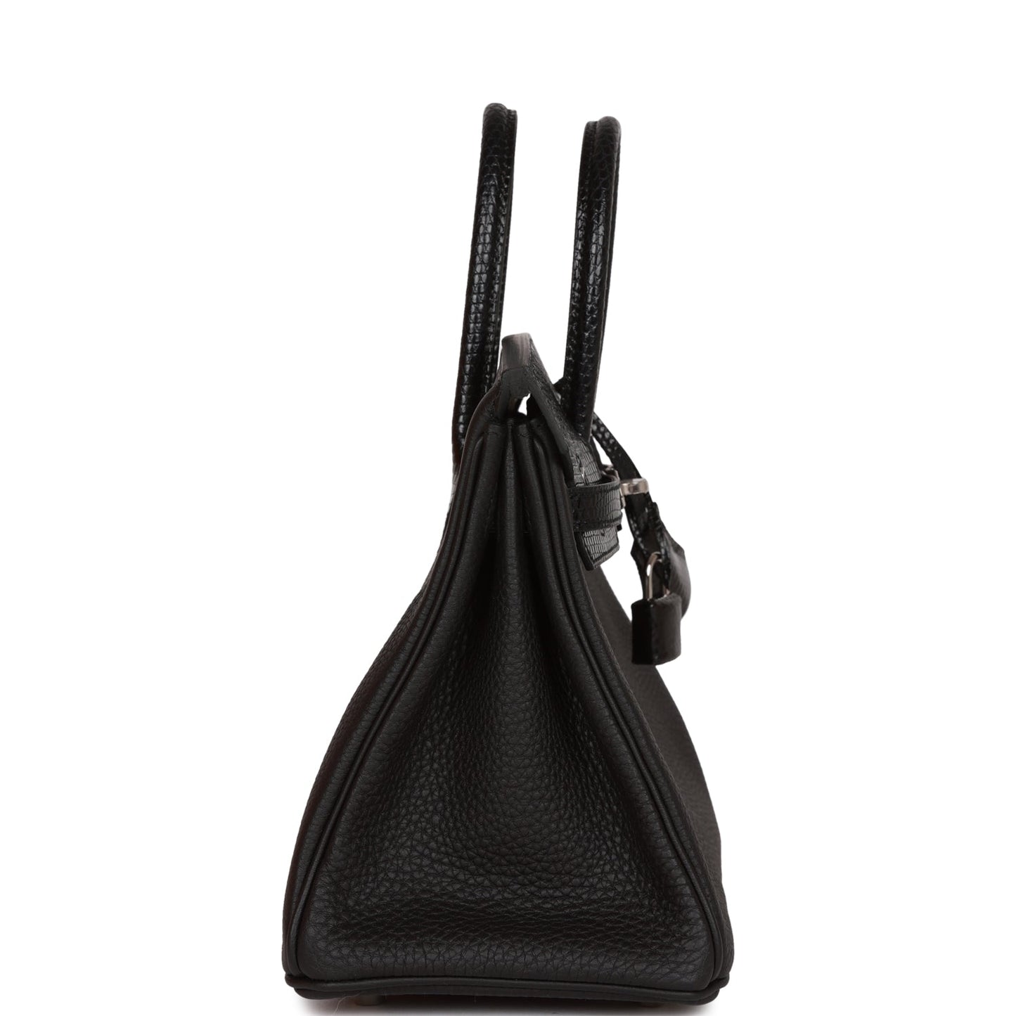 Hermes Birkin Lizard And Togo Touch Palladium Hardware Handbag Black Travel Bag