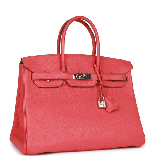 Hermes Birkin Rose Jaipur Clemence Palladium Hardware Handbag Travel Bag
