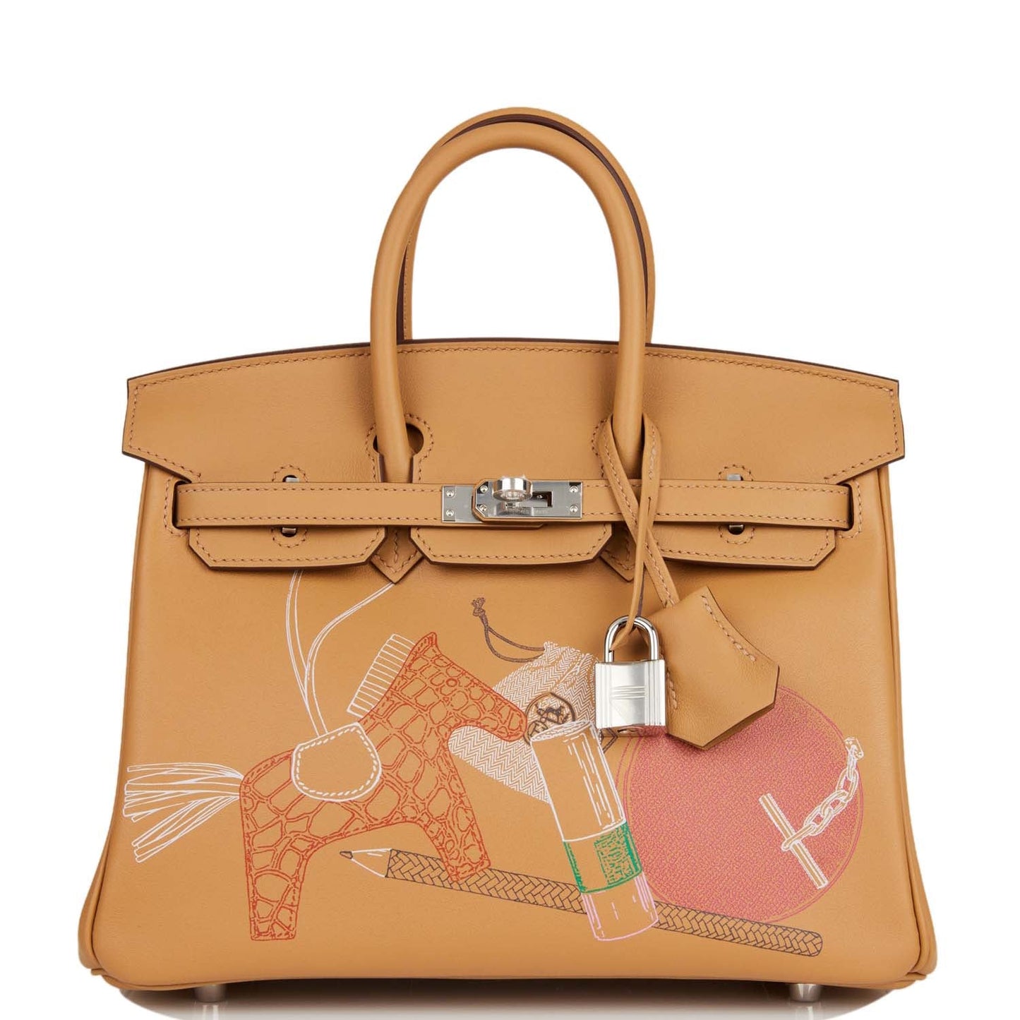 Hermes Birkin Out Biscuit Swift Palladium Hardware Handbag Travel Bag