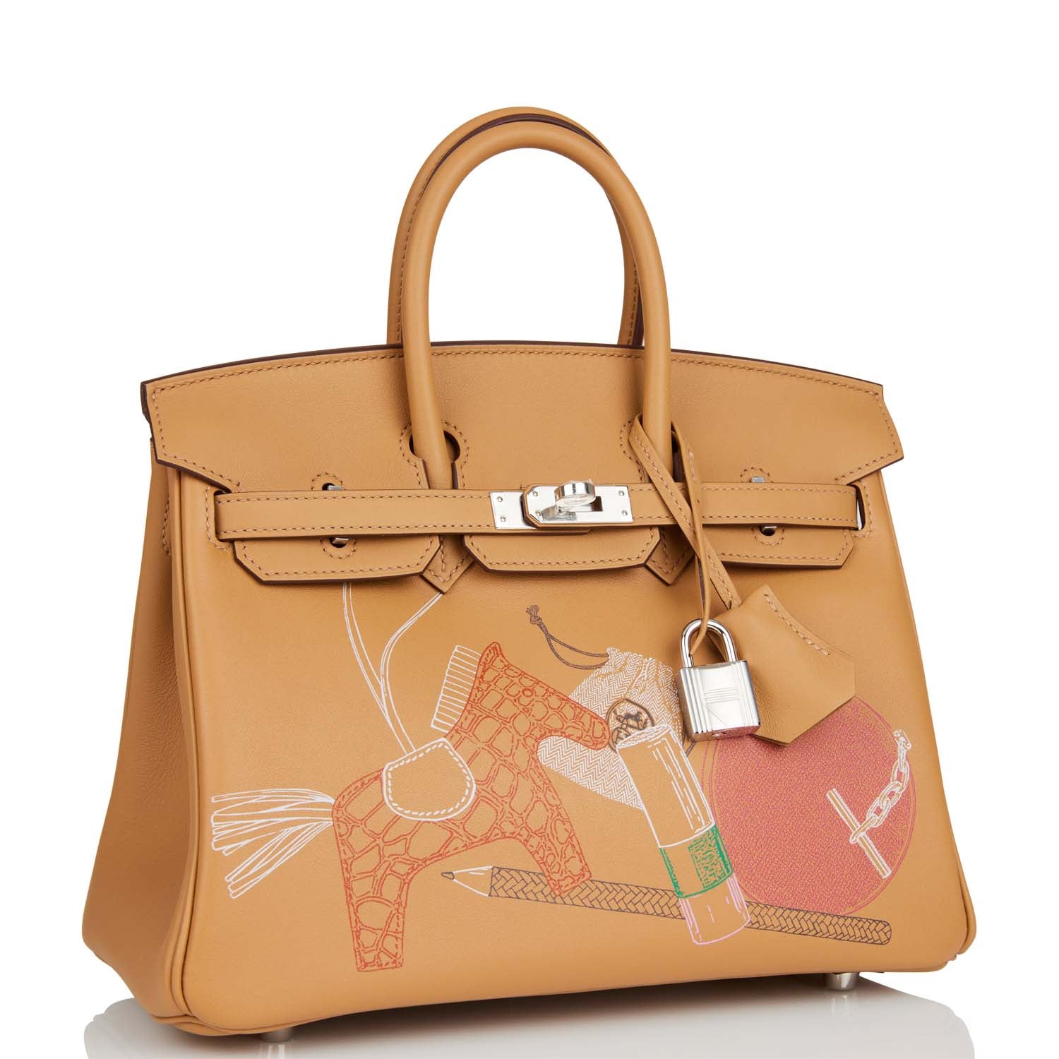 Hermes Birkin Out Biscuit Swift Palladium Hardware Handbag Travel Bag Palladium Hardware