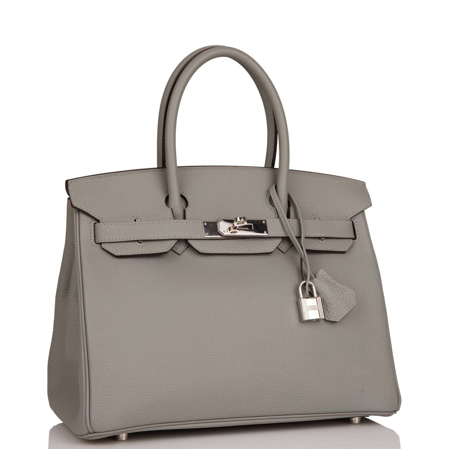 Hermes Birkin Gris Mouette Togo Palladium Hardware Handbag Travel Bag