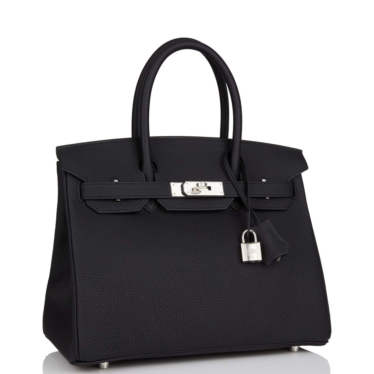 Hermes Birkin Togo Palladium Hardware Handbag Black Travel Bag 27